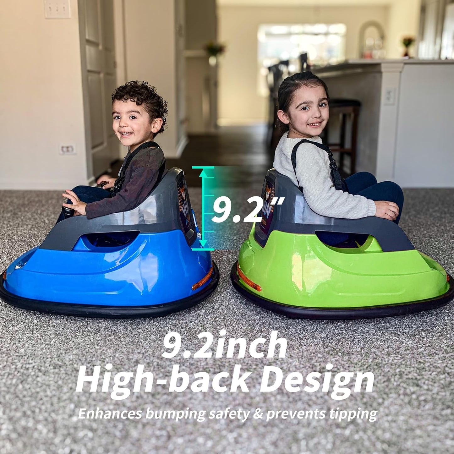 Baby Bumper Car, 6V Electric Kids Bumper Car for Toddlers with Remote Control, Bluetooth - Green