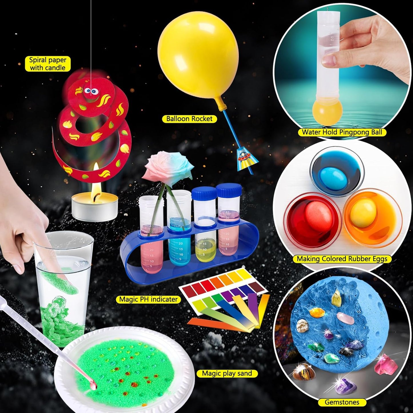 310 Experiments Science Kits for Kids, S.T.E.M Scientific Projects Toys for Boys Girls Gifts Ideas Birthday Christmas, Erupting Volcano, Chemistry Set, Space Project