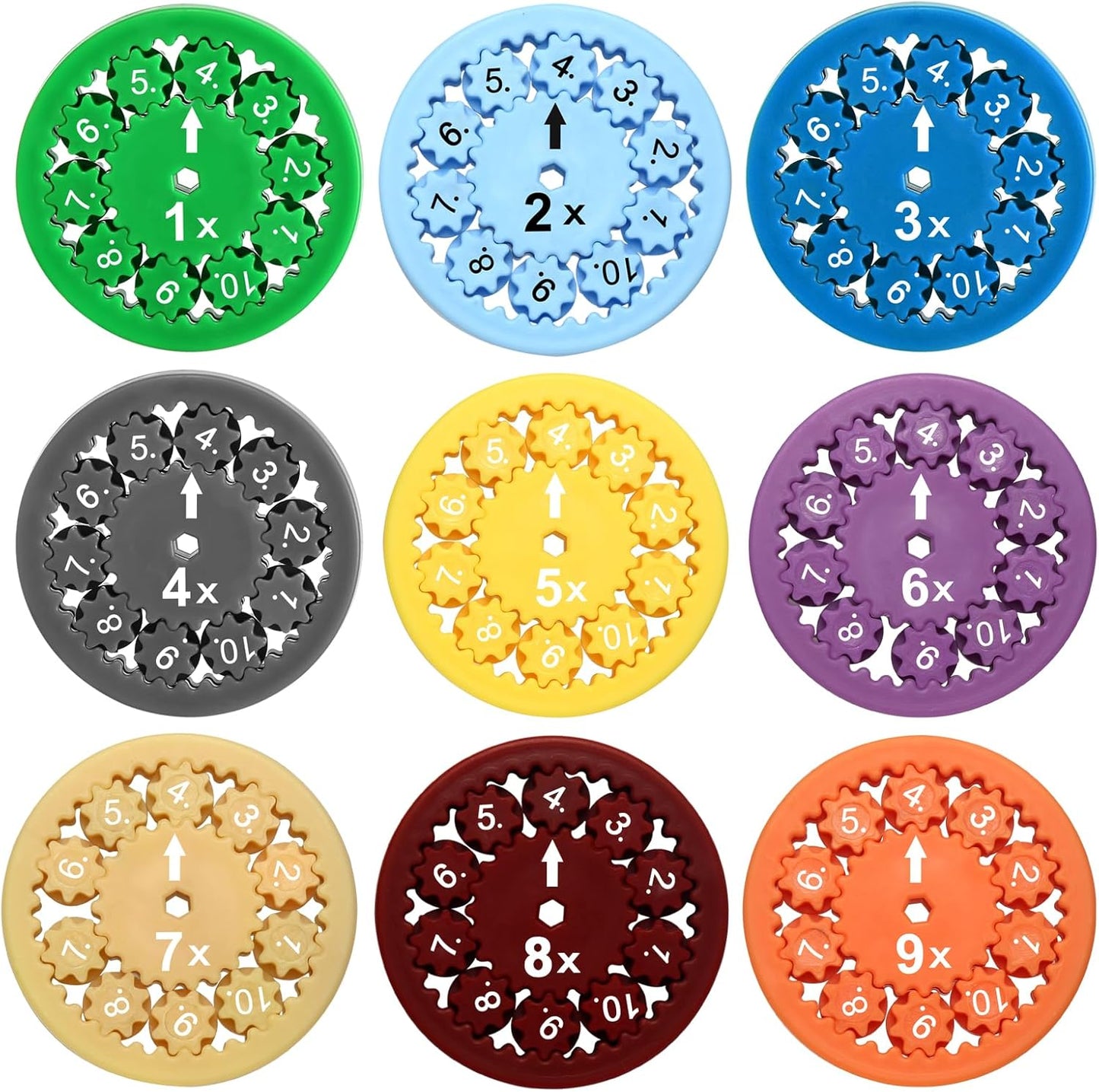 MerryXD Math Fidget Spinners，Smooth Spinning Interactive Learning Toy for Kids Fun Math Games to Relieve Stress Multiplication & Division Math Facts Fidget Spinners