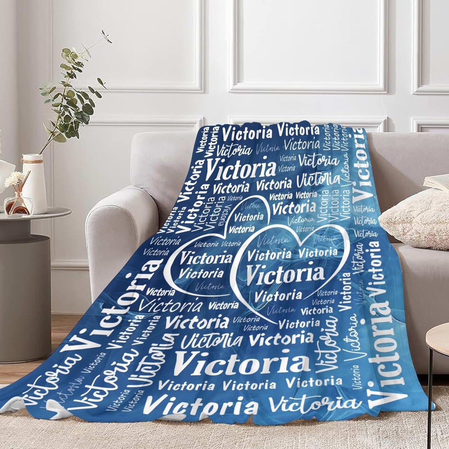 Custom Blankets with Name Throw Blanket Customized Name Blanket Personalized Flannel Blanket for Adult Kids