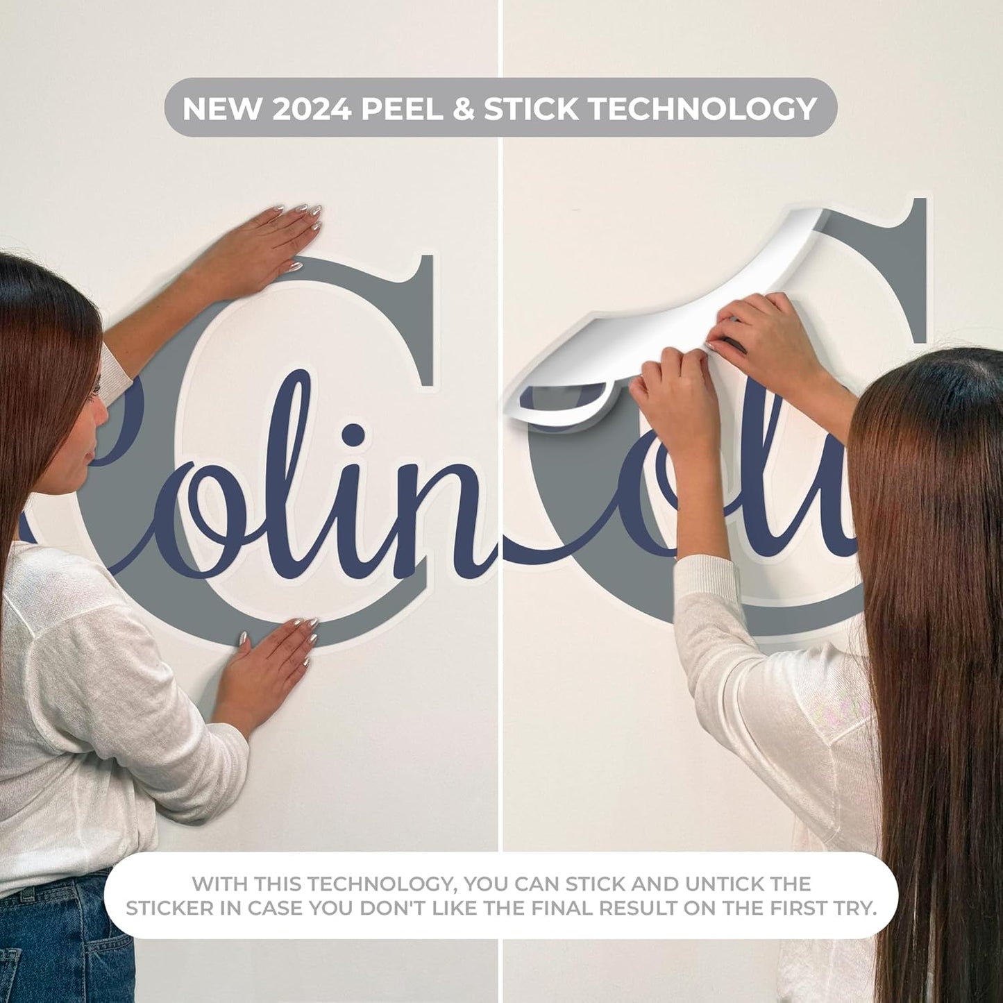 CRYPTONITE Custom Name & Initial with Lily and Butterfly I Flower Wall Decals for Bedroom Decor | Custom Decal for Girl Bedroom Decor I Pink Room Decor for Little Girl Room Decor (B. Flower)