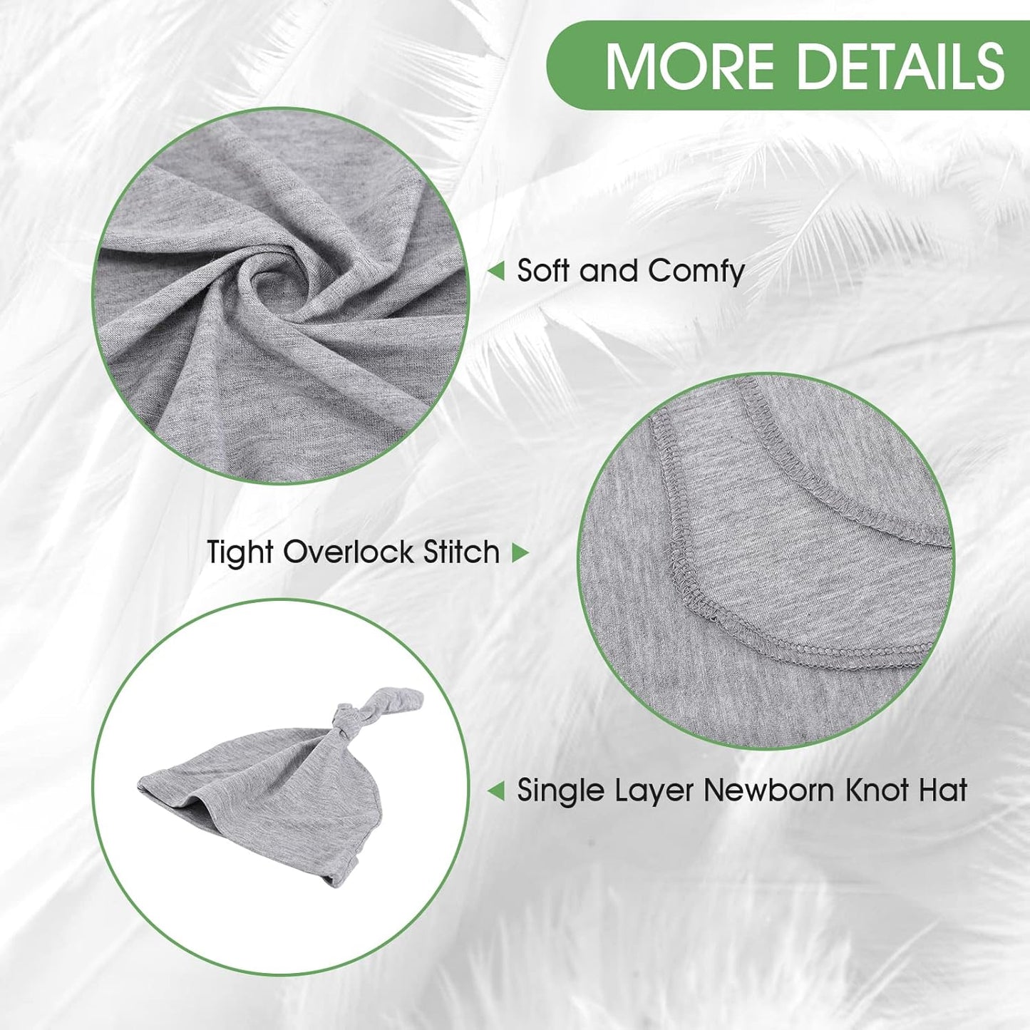 iEvolve Cotton Knitted Baby Swaddle Blanket with Hat Headband Set Newborn Swaddle Wrap Receiving Blankets for Baby Girl Boy 45" x 45"(Ginger)