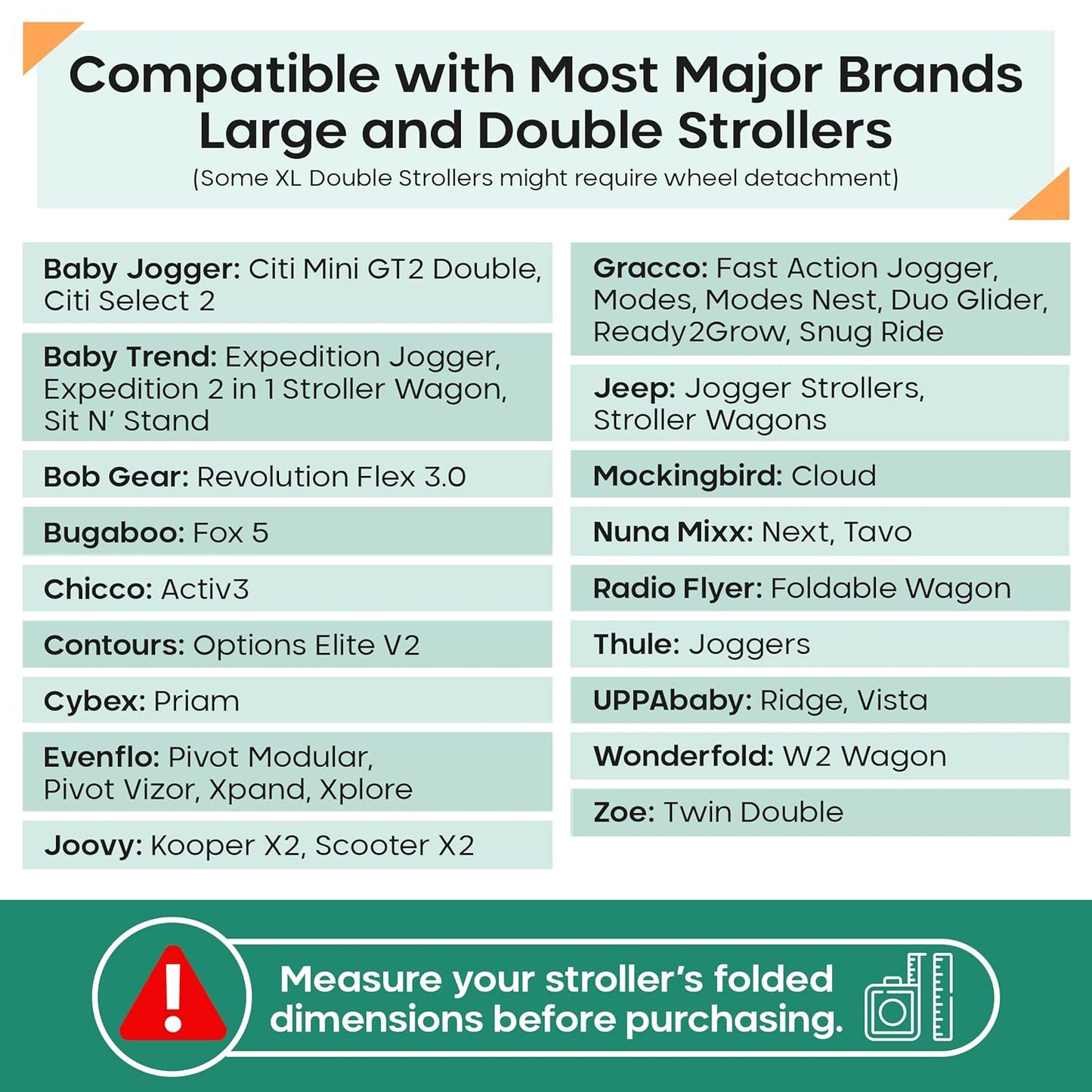 reperkid Large Stroller Bag for Airplane Travel, Black & Red, 47" H x 24" W x 15" D, Fits Most Large, Single, Double, Jogging Strollers – Premium Waterproof Cover, Adjustable Shoulder Straps