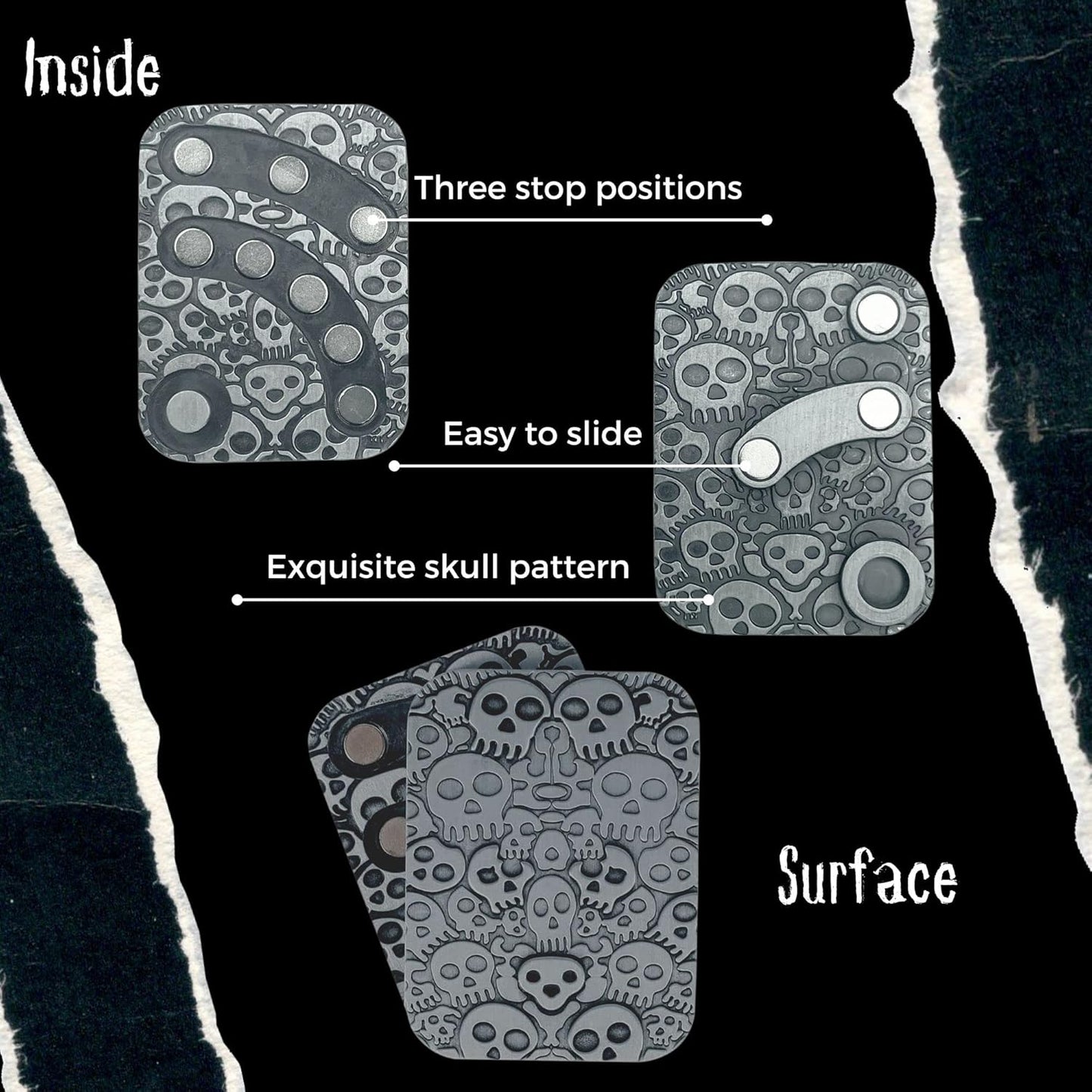 Fidget Slider Metal Fidget Toys for Adults Haptic Slider EDC Haptic Fidget Haptic Coin Stress Relief Birthday Gift for Men(Short)…