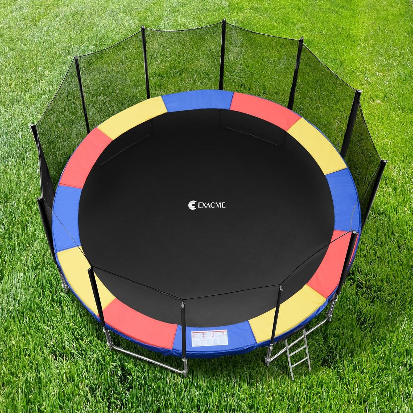 ExacMe Trampoline Pad Replacement 16 15 14 13 12 10 8 Foot, Waterproof Safety Spring Cover Round Frame Pad, No Hole for Pole