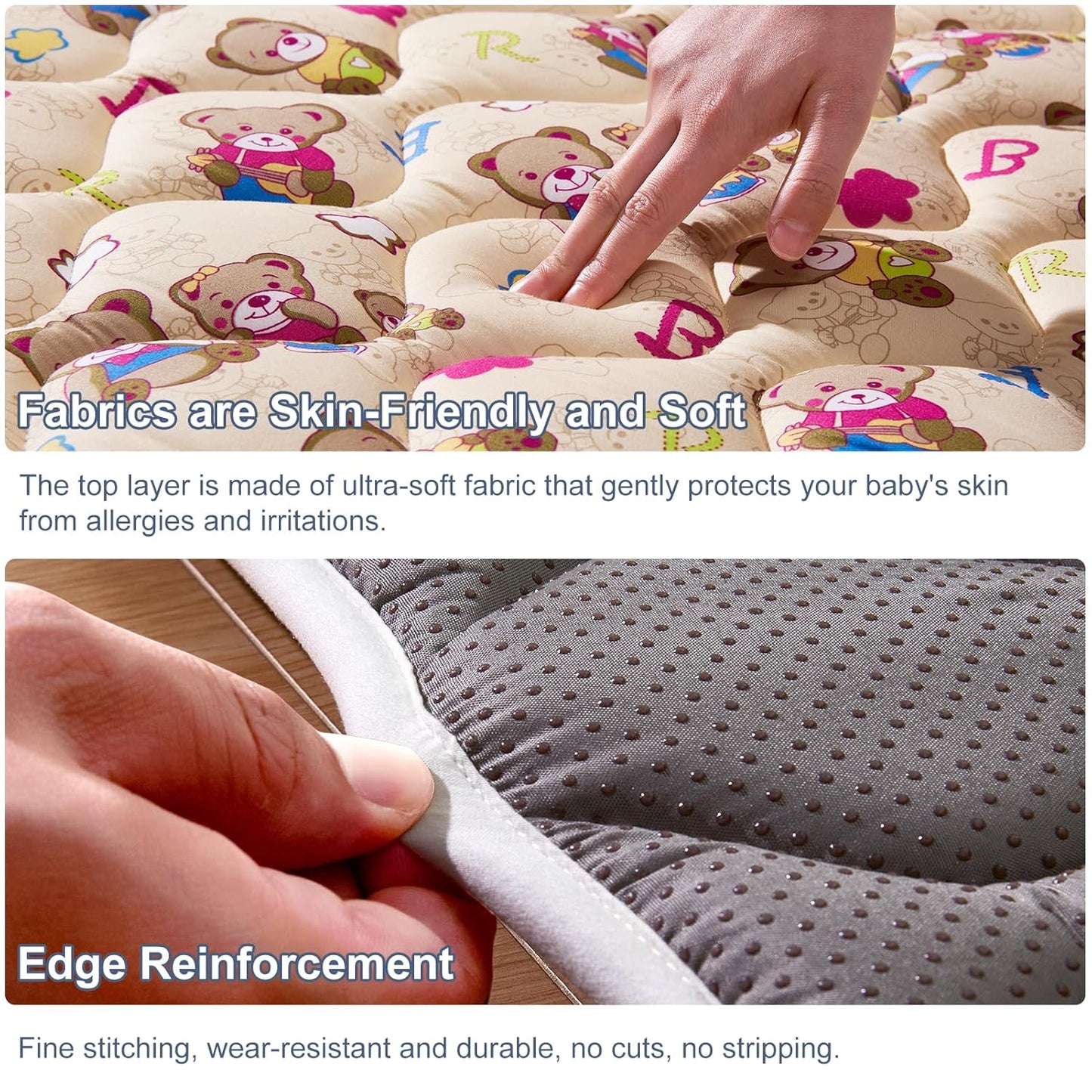 Vibe Bear Baby Play Mat - 79" X 71",Premium Thicker Foam One-Piece Crawling Mat, Extra Large Anti-Slip Activity Playmat for Babies, Toddlers & Infants