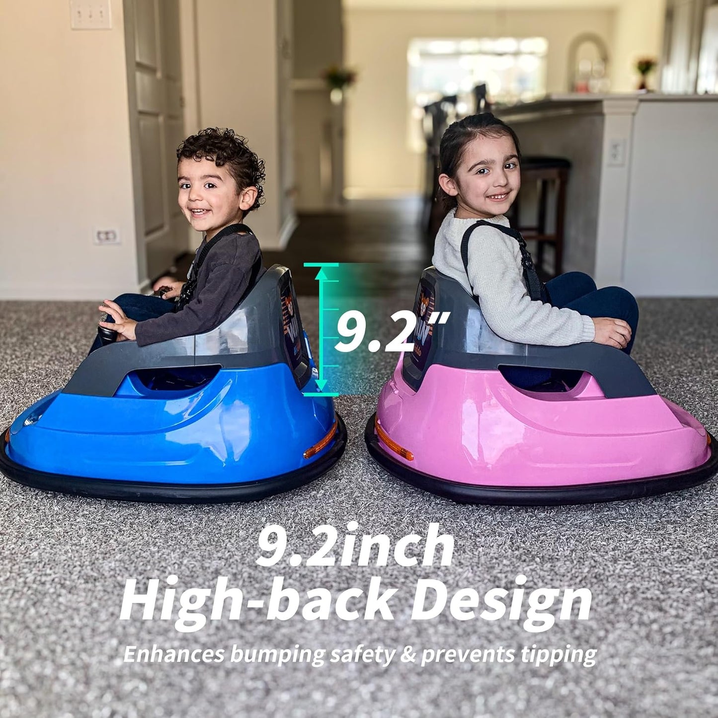 12V Kids Bumper Car, Electric Baby Bumper Car for Toddlers with Remote Control, 3 Speeds - Light Pink