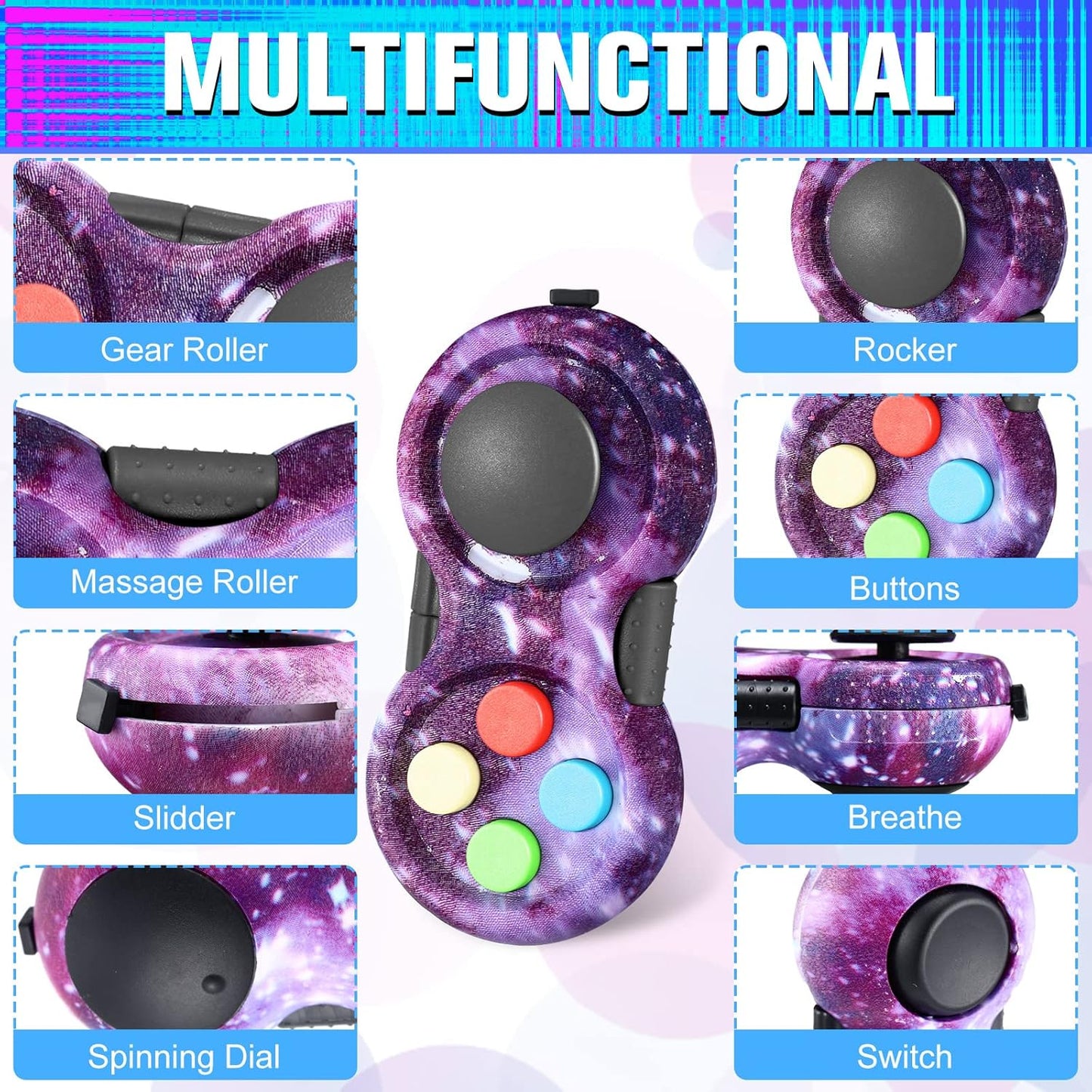 12 Pcs Pad Toys Game Controller Toys Retro Classic Handheld Fun Pad Packs Classic Sensory Toys for Kids Adult Anxiety and Stress Relief(Mixed Style)