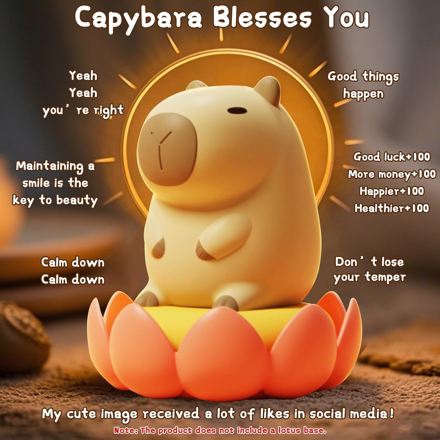 Cute Capybara Night Light, LED Squishy Novelty Animal Night Lamp,2 Levels Dimmable/Timer Nursery Nightlight for Kids, Rechargeable Touch Bedside Lamp, Bedroom/Dorm Decor, Baby Boys Girls Gifts