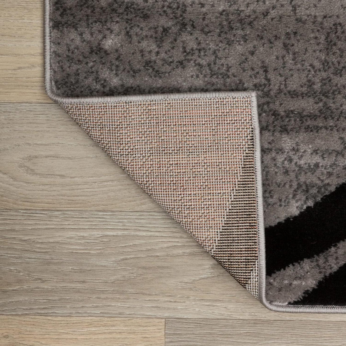 Rugshop Modern Wavy Circles Design Area Rug 6'6" x 9' Gray