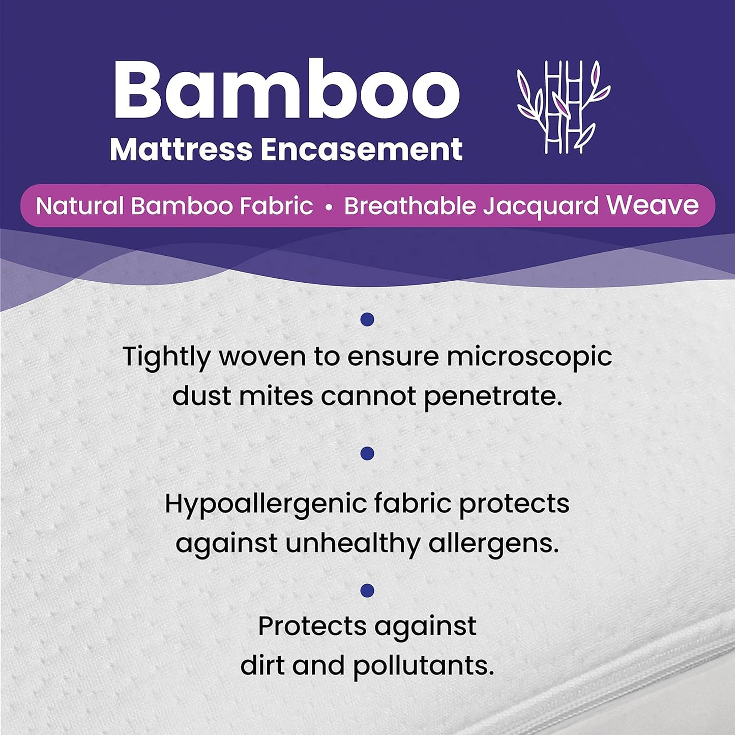 Queen Size Waterproof Bamboo Mattress Encasement by Slumberfy - Premium Skin-Safe Mattress Protector with 360° EZ Zipper, Lab-Tested Bed Bug, Zippered Encasement (60x80 in)