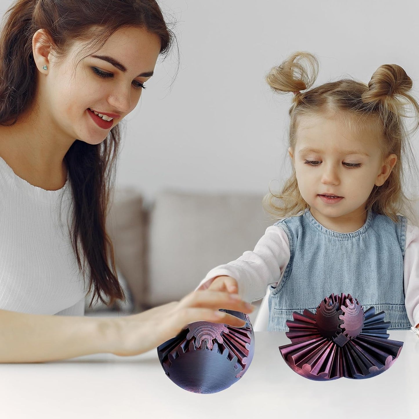 Gear Ball，Gear Sphere, 2024 New 3D Printed Gear Ball ,Gear Toy for Stress and Anxiety Relaxing, ,Great for Restless Kids and Stressed-Out Adults. (Multicolor C)