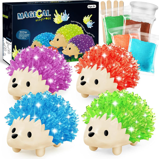 sdaymol Crystal Growing Kit for Kids - 4 Colors Hedgehog to Grow Fast in (24H),Science Experiments Learning & Educational Toys,Science Kits for Kids Age 8-12 STEM Project Gifts for Boys & Girls 6+