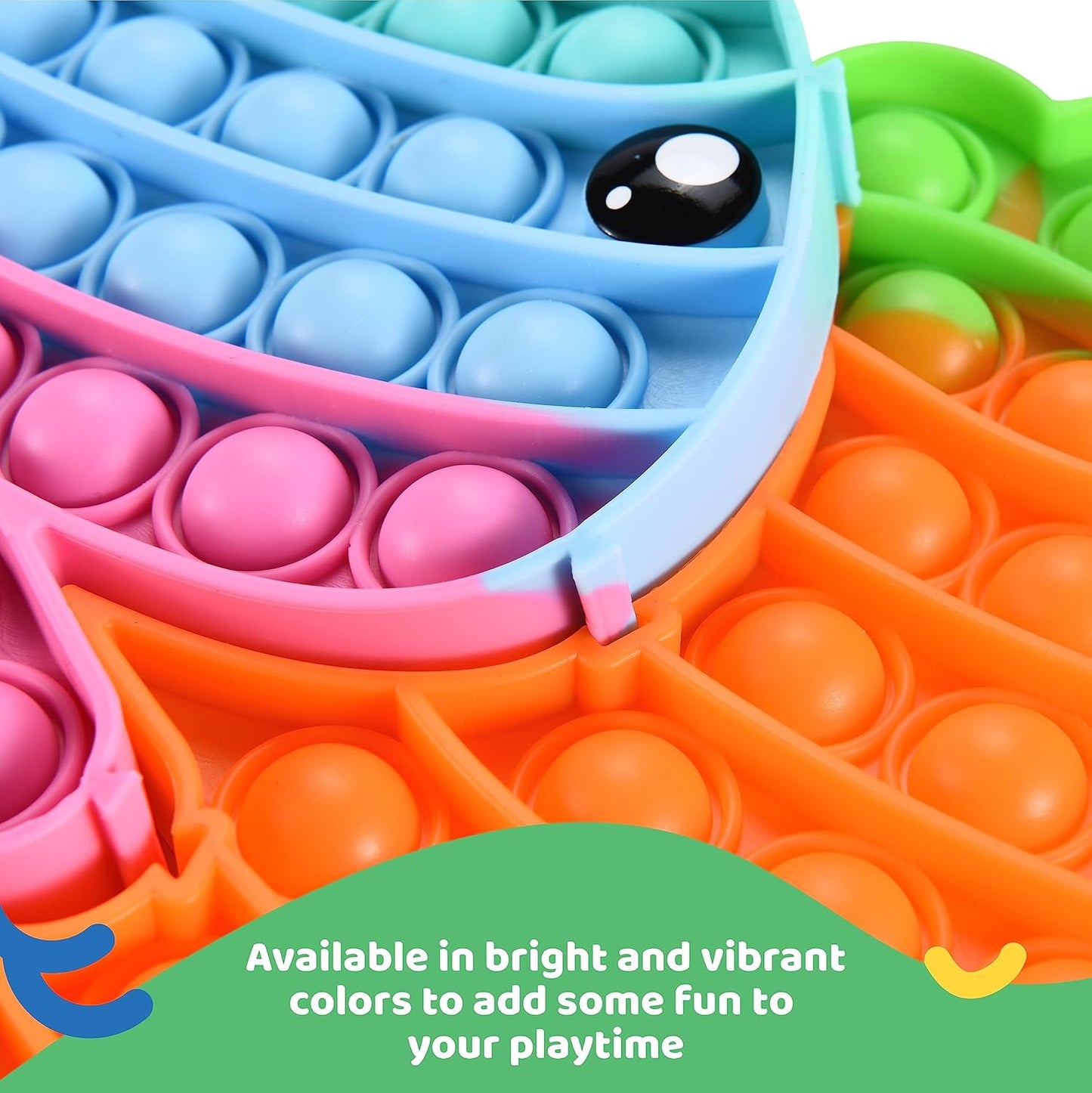 Dazmers Set of 2 Fidget Popper - Pop Fidget Bubble Sensory Toys 2 Pieces - Stress Bubble Popper Finger - Silicone Pressure Relieving Circle Toys for Kids, Toddlers - Autism Special Needs Toy