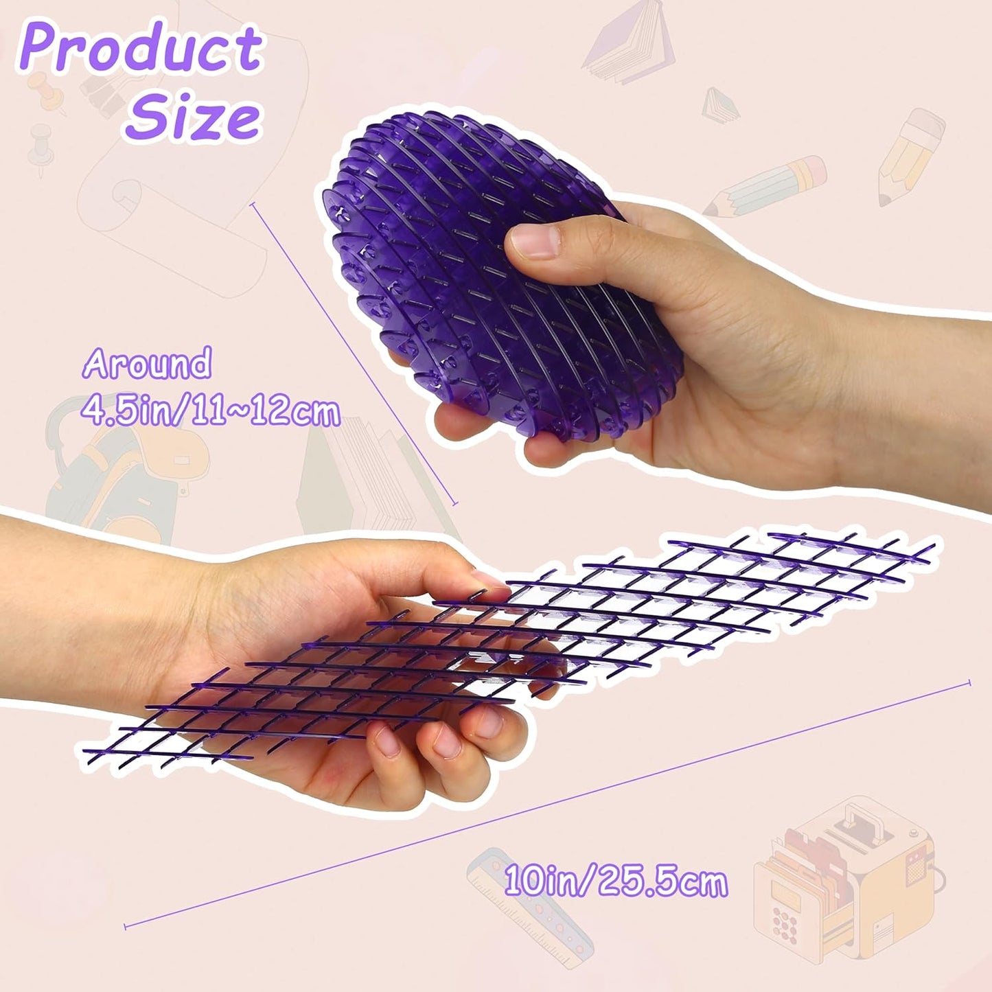 Fidget Worm Toy, 12*12CM 3D Elastic Fidget Toy Relieving Stress Boredom, Stress and Anxiety Relief Calming Fidgets Desk Toys for Adults,Ideal Gifts (Purple)
