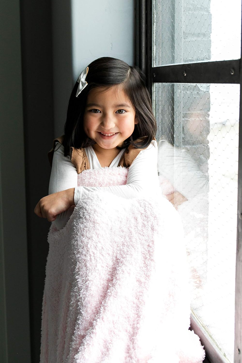 SARANONI Bamboni Luxury Baby Blanket | Plush Blanket for Infant Boys & Girls | Receiving Blanket 30” x 40” | Light Pink