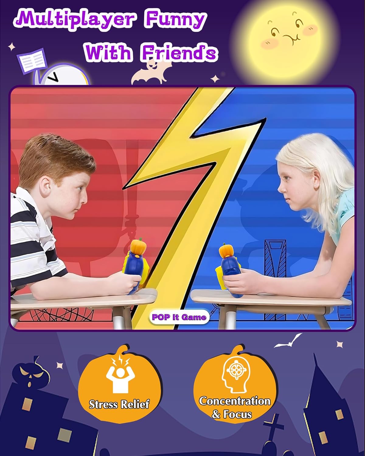 Fast Push Game Handheld Game for Kids 6-12, Sensory Fidget Toys for Kids 8-12, Birthday Gifts for 6 7 8 9 Year Old Boys & Girls & Teens