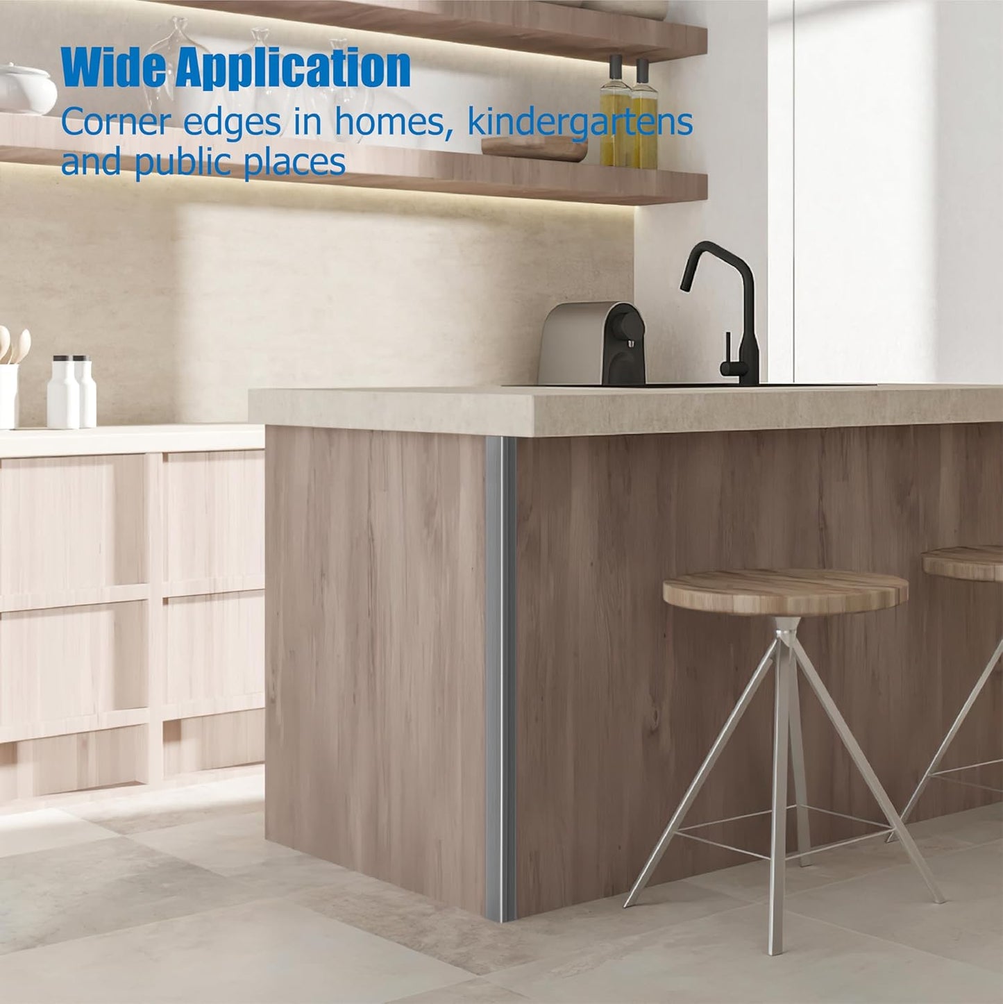 Wall Corner Protectors 4 Pack,1.57x1.57x23.62x0.12 inch PVC Double Side Proof Corner Guards for Sharp Edges, Self-Adhesive Corner Protectors for Home, Kindergarten,Thickness-3mm(0.12 in)