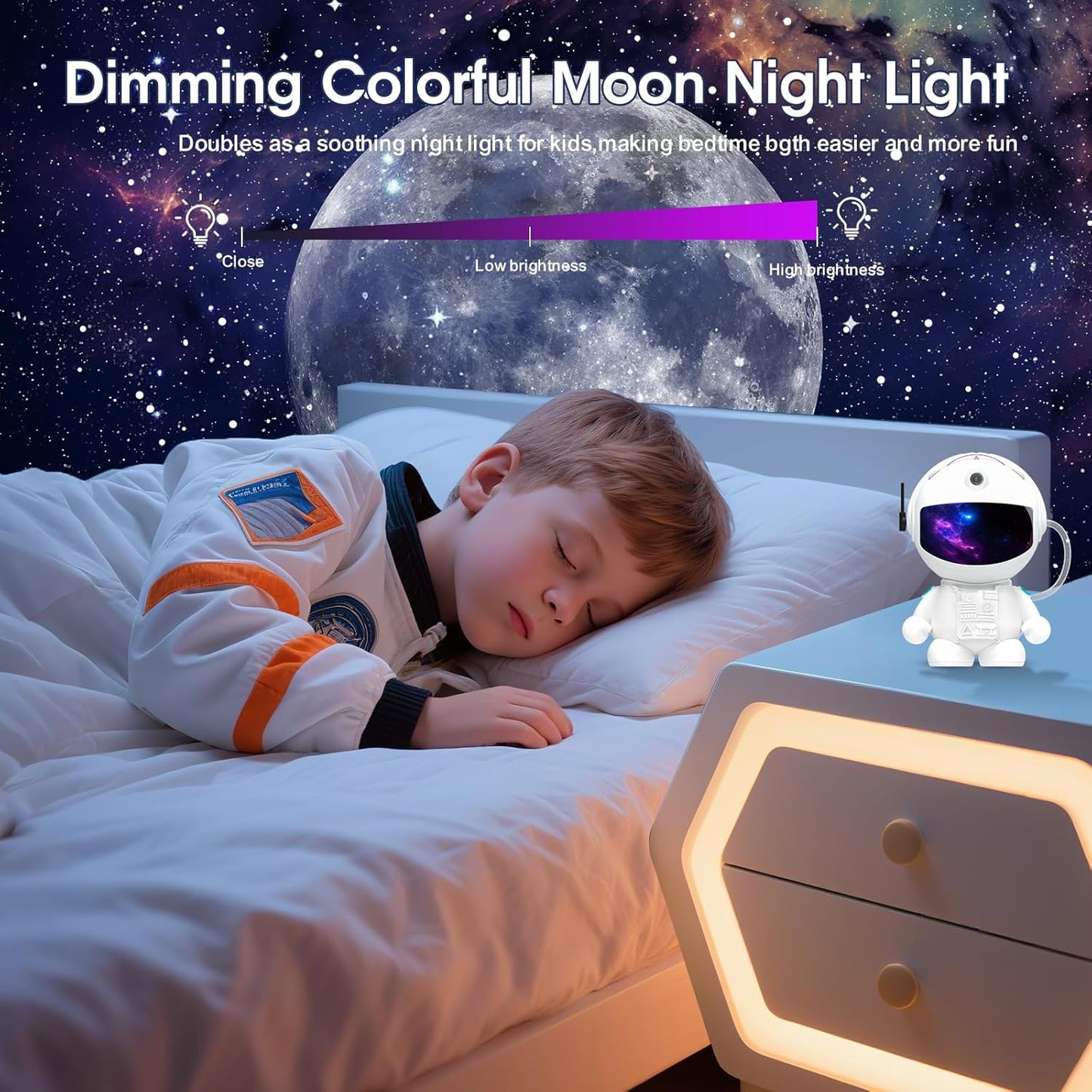 Astronaut Planetarium Projector for Bedroom, 12 Image Discs, Galaxy Projector Star Night Light, Ceiling Mood Lighting, LED Space Galaxy Lamp, Kids Adults Room Decor