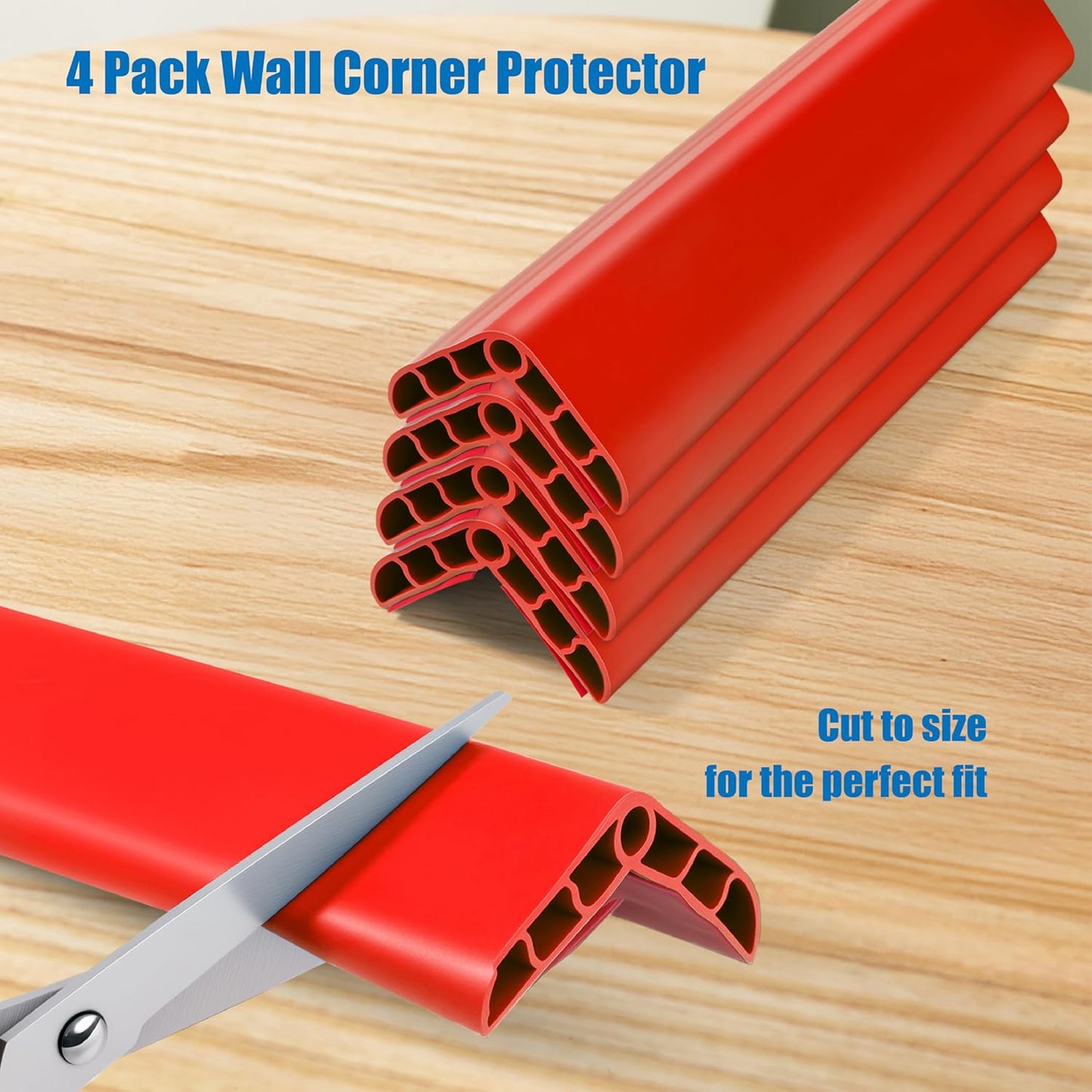Wall Corner Edge Protector 4 Pack,1.57x1.57x23.62x0.28 inch Soft Baby Proof Corner Guards for Sharp Edges, Self-Adhesive Corner Protectors for Home, Kindergarten,Thickness-7mm(0.28 in)