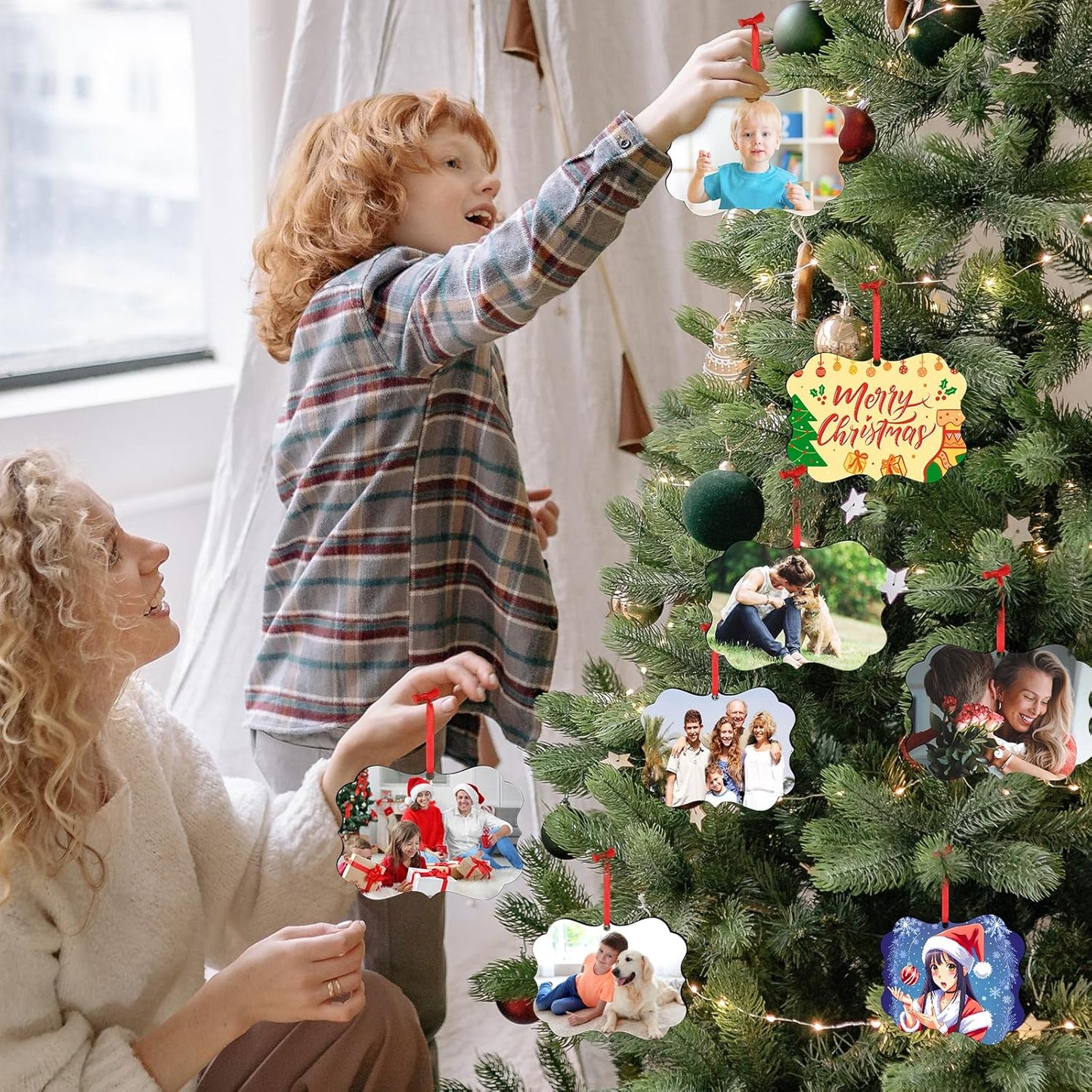 Personalized Christmas Ornaments 2025, Custom Photo Text Hanging Ornament Keepsake Gift for Christmas Tree Decorations, Baby Shower, Engaged, Married, Family, Friends