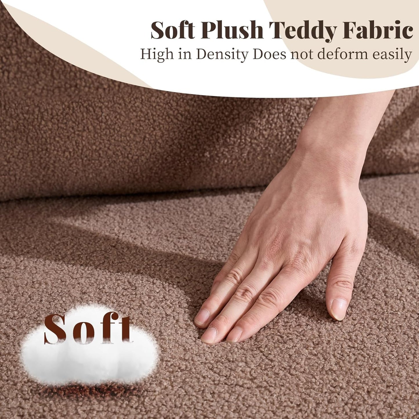 Nursery Rocking Chair, Teddy Upholstered Glider Rocker Modern Accent Chair Padded Seat with High Backrest,Comfy Side Chair for Nursery,Living Room Bedroom Offices (Brown)