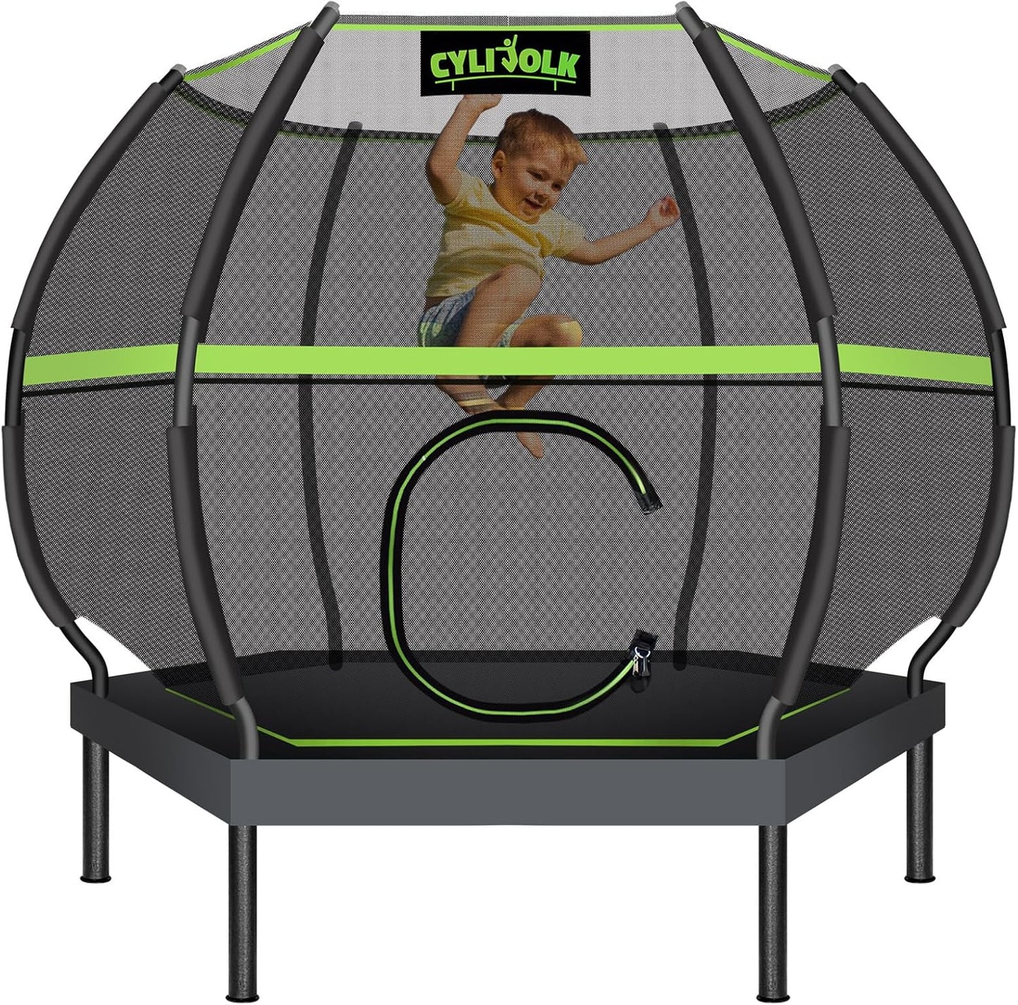 Trampoline for Kids, Heavy Duty Recreational Trampolines Toddler Trampoline with Enclosure Net Ladder Indoor Outdoor Trampoline CPC Approved