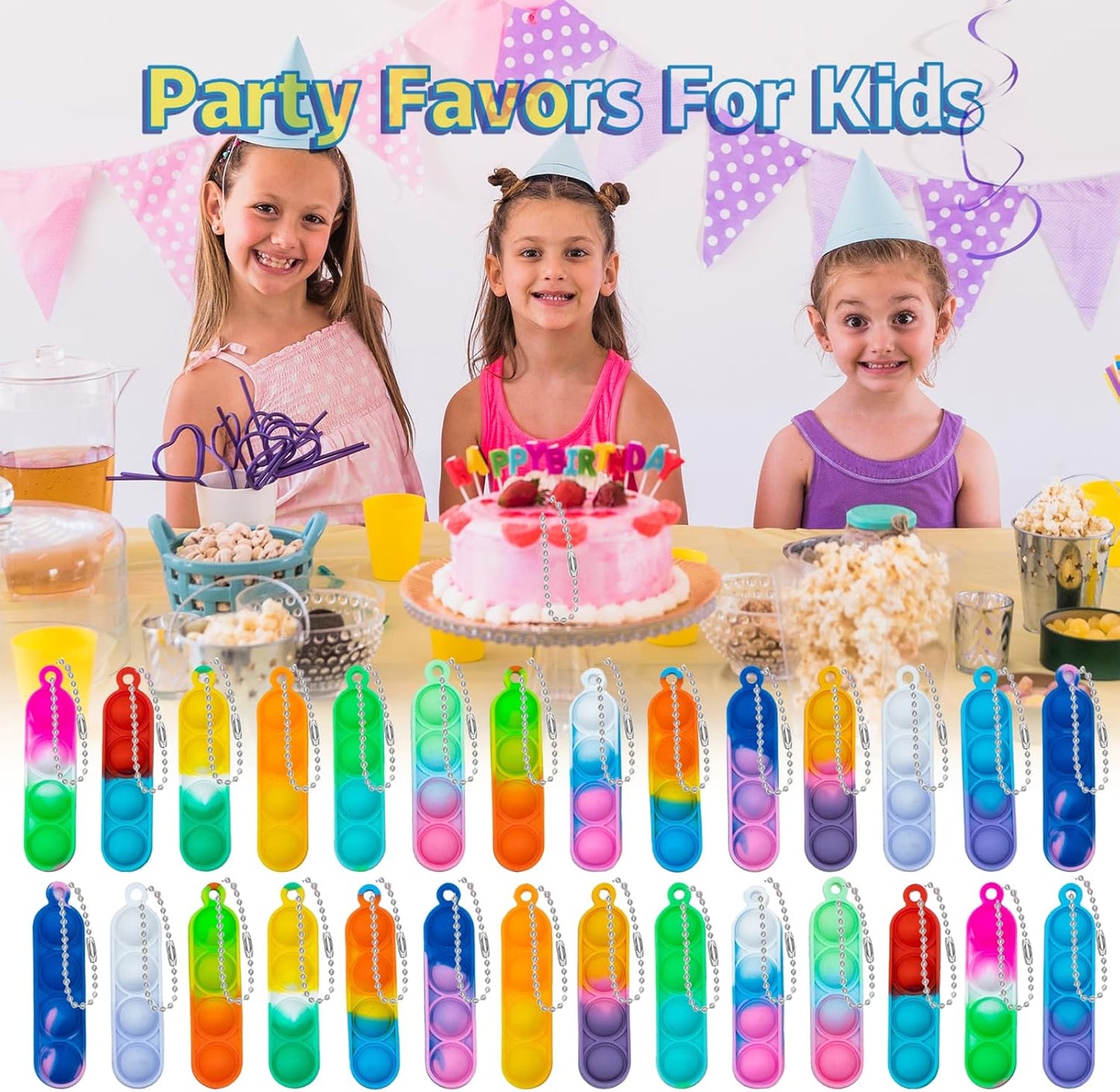 36 Pcs Kids Party Favors Pop Fidget Keychain lt Mini Fidget Toys Bulk for Kids Goodie Bag Stuffers Classroom Prizes It Bubbles Poppers Students Bulk Toys