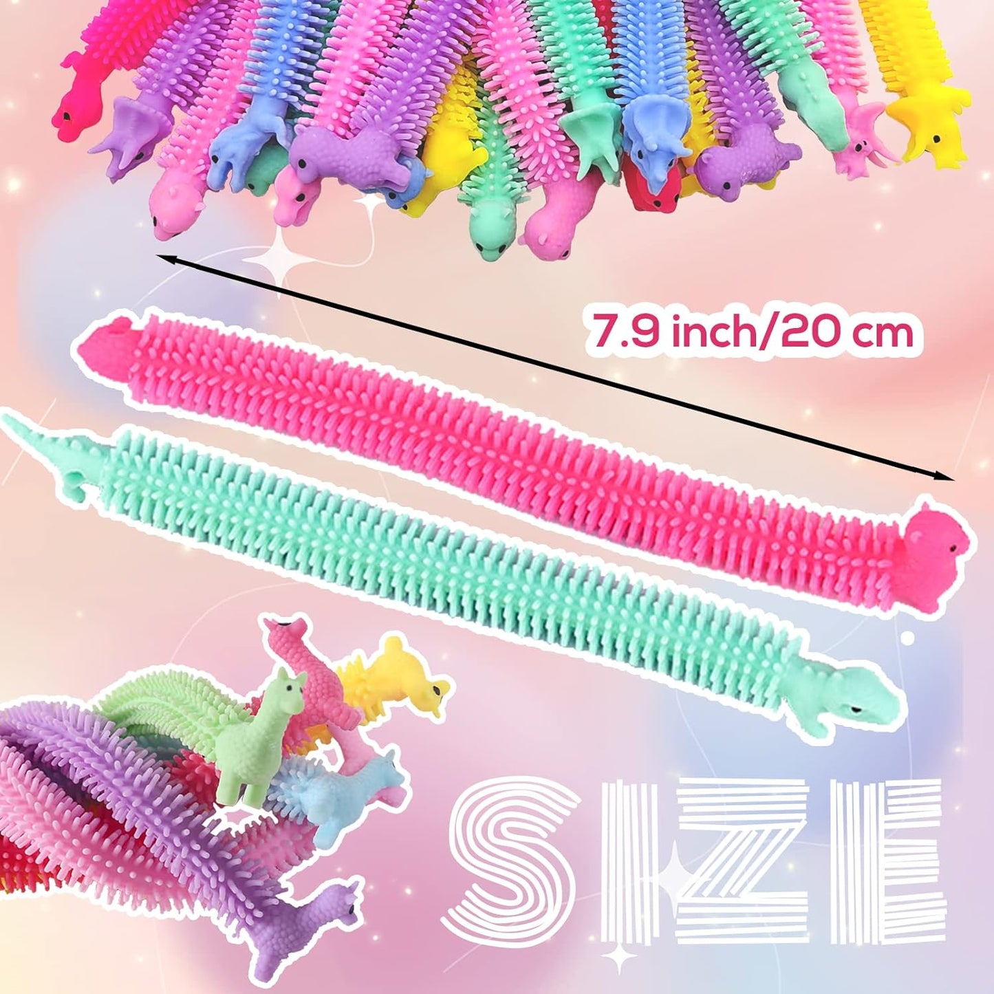 20 PCS Stretchy Fidget Toy,Colorful Stretchy Strings Fidget Toy,Sensory Fidget Worm Stretch Toys for Children's Day Gift,Kids,Adults,Boys,Girls,Stress Relief,Calming and Relaxing Present