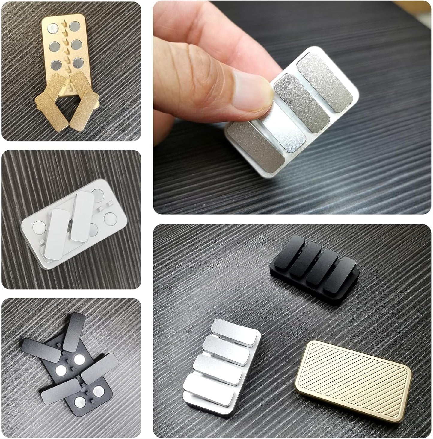 Premium Magnetic Metal Fidget Slider - EDC Haptic Clicker Stress Relief Toy for Adults, Anxiety & ADHD Relief, Pocket-Sized, Durable, Quiet Control, for Men & Women.(Sliver)