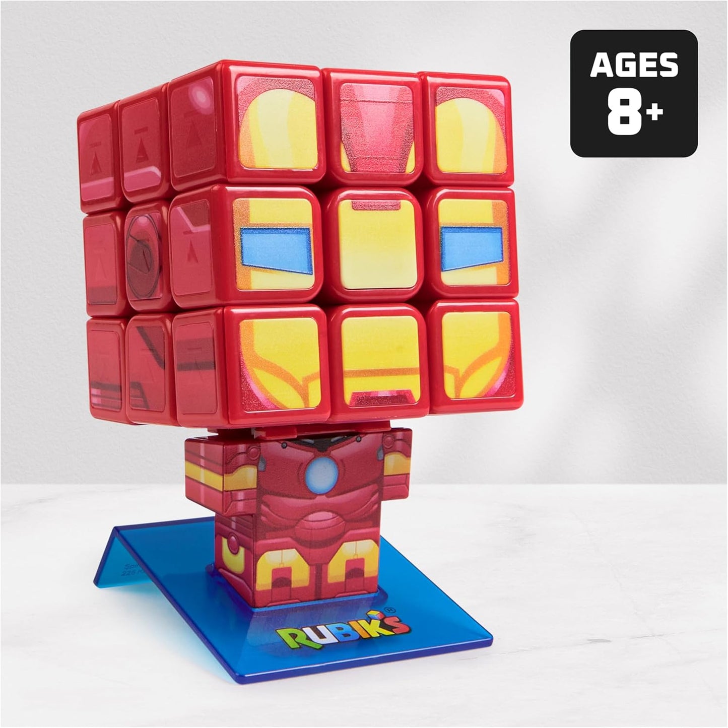 Rubik's Cube Iron Man Cuber, Problem-Solving Challenging Brain Teaser Collectible Iron Man Fidget Toy, for Adults & Kids Ages 8+