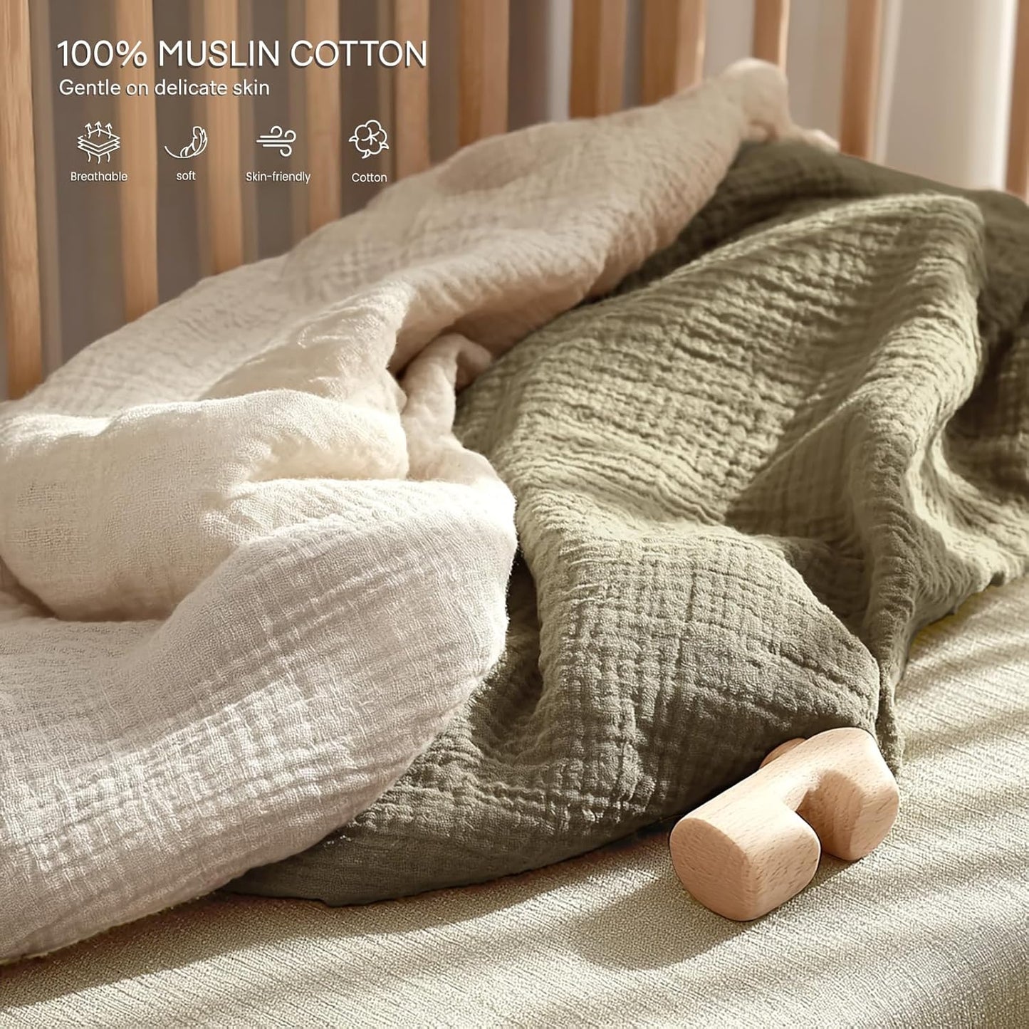 lulumoon Pack and Play Sheets Muslin: Cotton Fitted Sheets for UPPAbaby Pack N Play - Soft Playard Sheets for Boys and Girls 2Pack