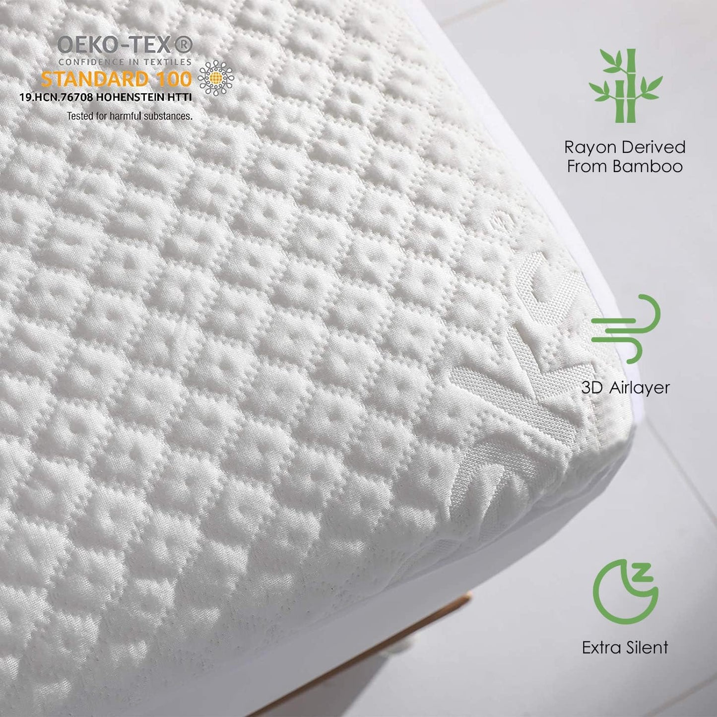 King Size Waterproof Mattress Protector Fitted Mattress Pad Cover with Deep Pocket Up to 18''