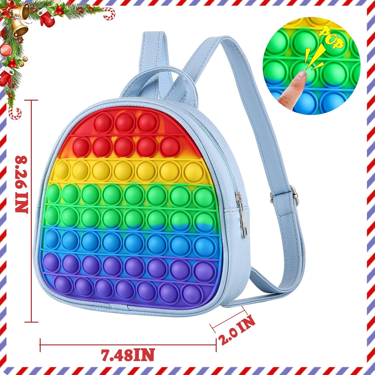 SCIONE Pop Backpack Fidget Toy for Girls, Small Pop School Bookbag,Easter Gifts for Kids Bubble Backpack Fidget Toys Birthday Party Fidgets Gifts for Girls