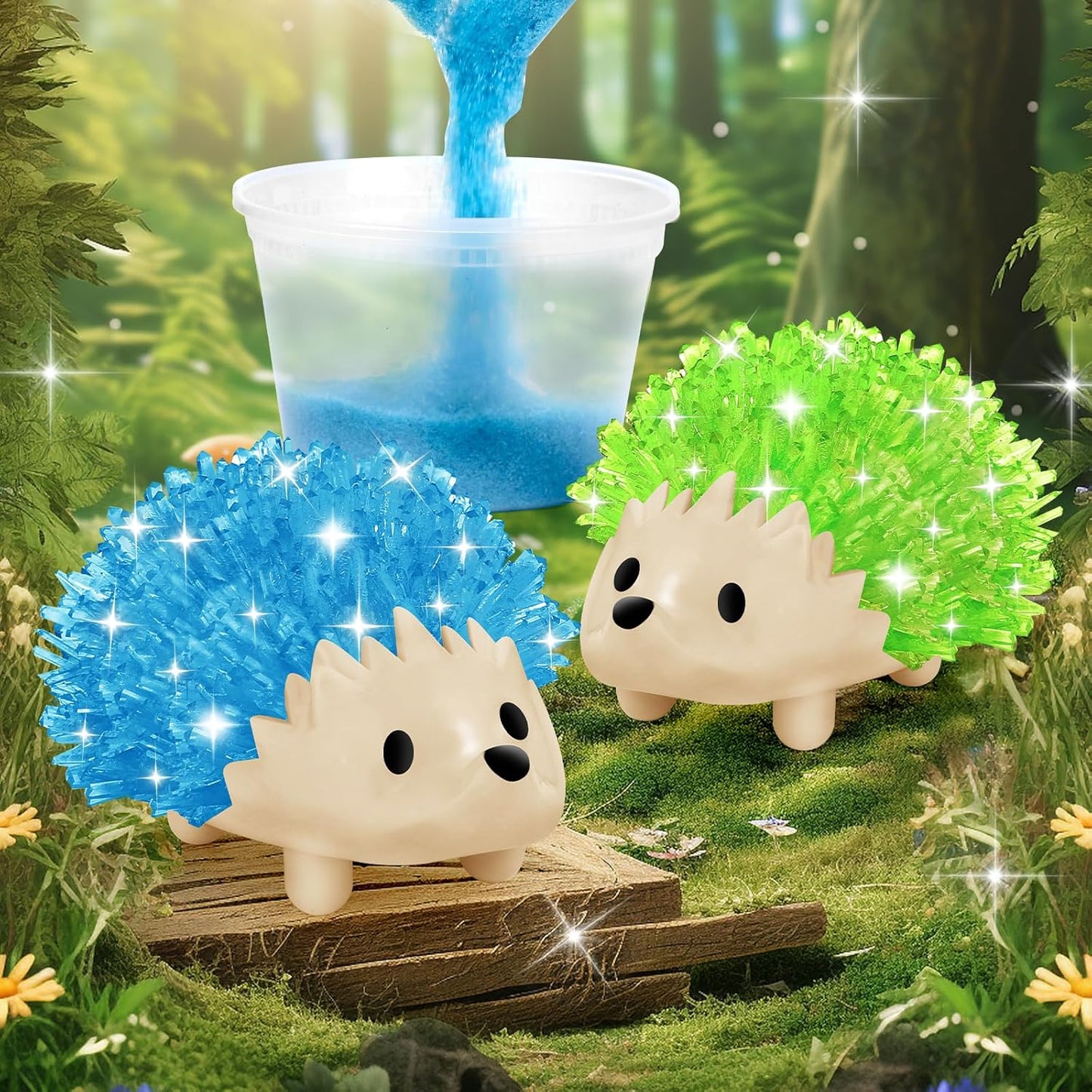 sdaymol Crystal Growing Kit for Kids - 2 Colors Hedgehog to Grow Fast in (24H),Science Experiments Learning & Educational Toys,Science Kits for Kids Age 8-12 STEM Project Gifts for Boys & Girls 6+