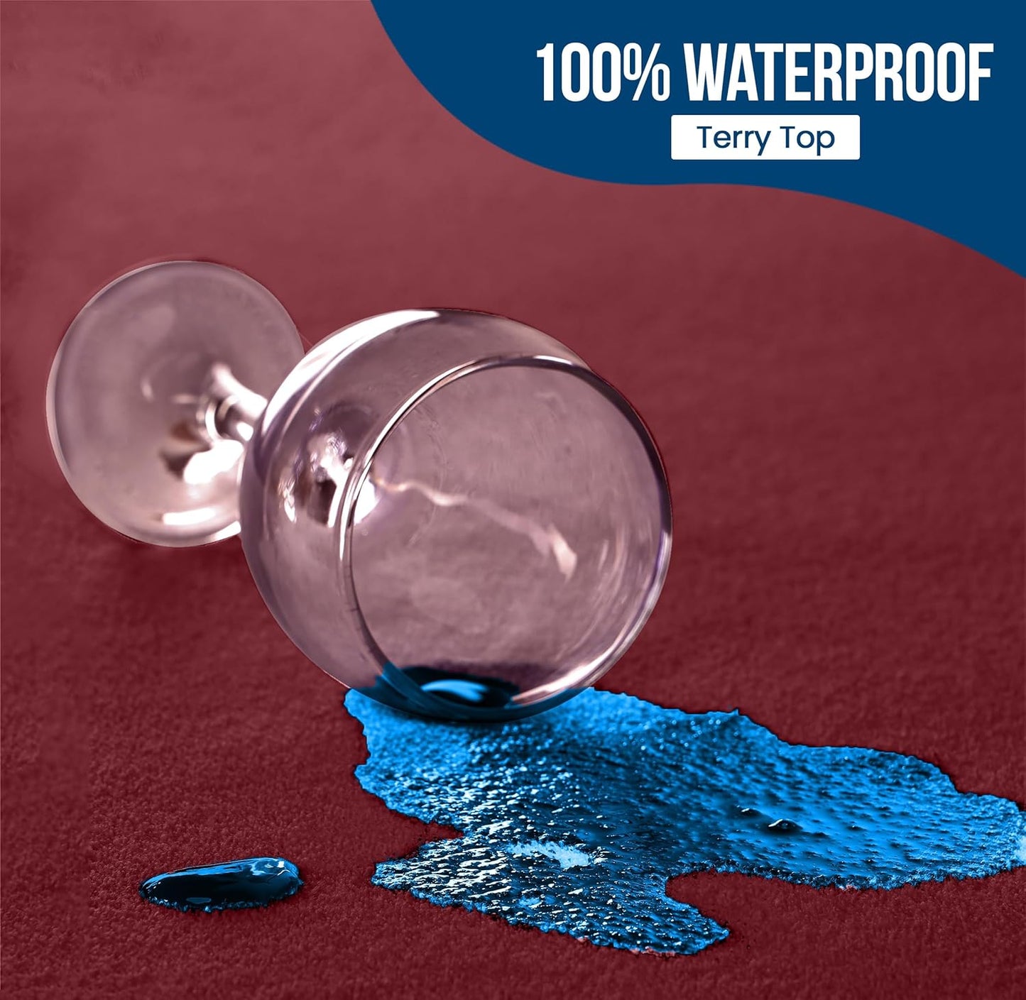 Utopia Bedding Waterproof Mattress Protector Queen Size, Premium Terry Mattress Cover 200 GSM, Breathable, Fitted Style with Stretchable Pockets (Burgundy)