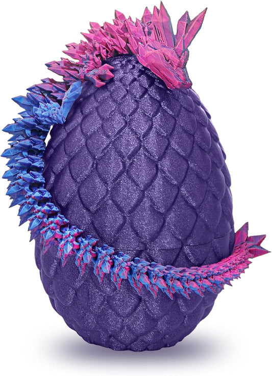 Dragon Egg-3D dragon eggs with dragon inside with Flexible Pearly Sheen Dragon Inside, 3D Printed Surprise Gift, Articulated Dragon Egg Fidget Toy, Dragon Figurine Decor