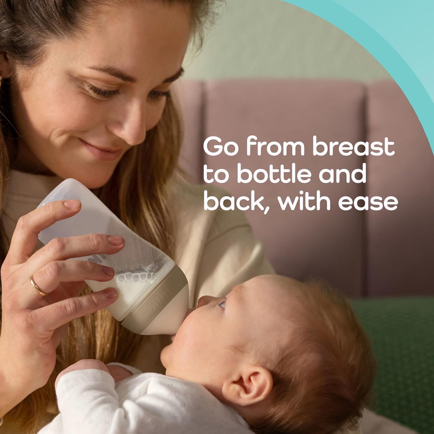 NUK Perfect Match 2-in-1 Natural and Anti-Colic Bottle with Slow Flow, Wide, Adaptable Nipple, 5oz., 2 Pack