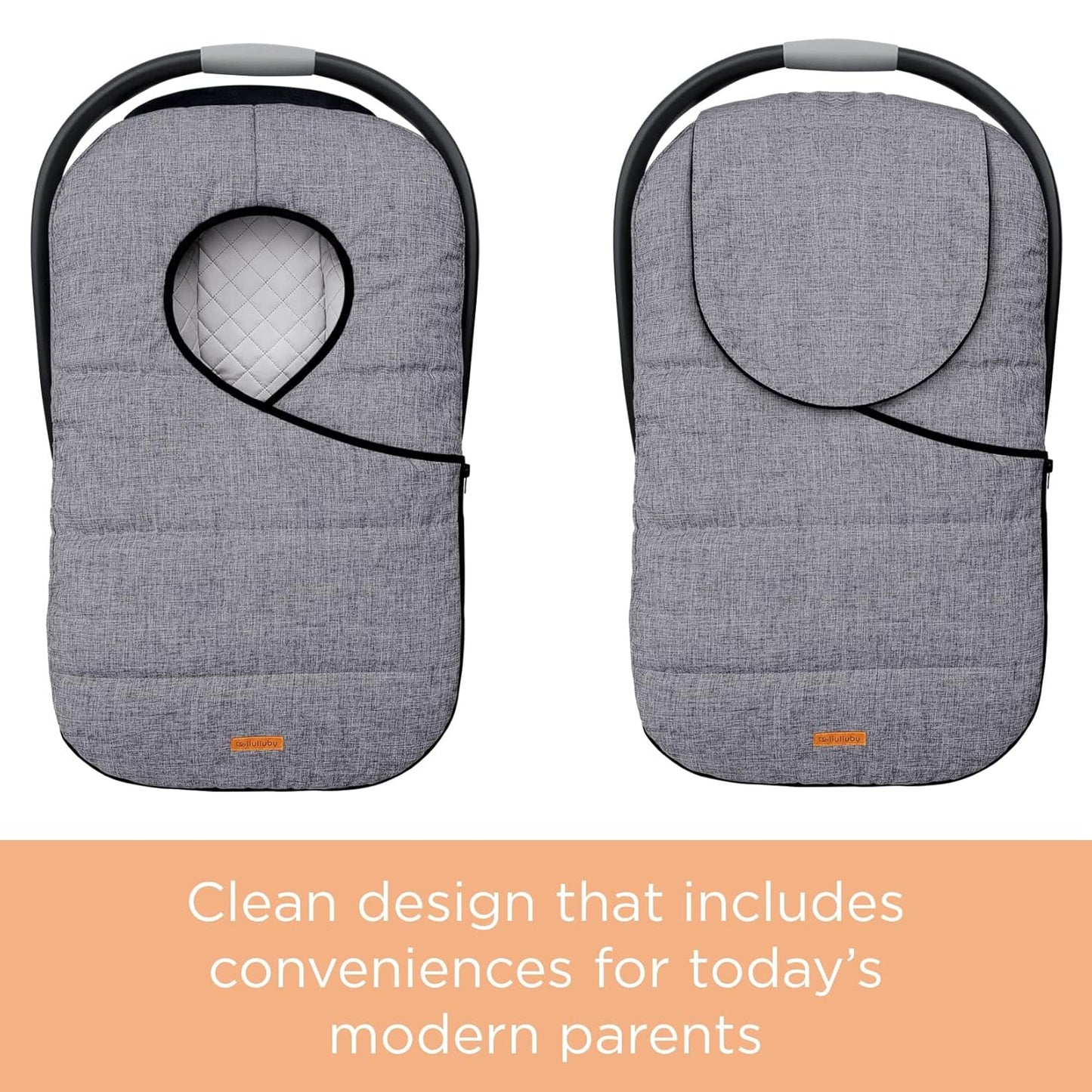 liuliuby Winter Carseat Covers for Baby | Infant Car Seat Cover Baby | Doona Accessories | Warm & Thick Fleece Canopy for Infant & New Born Cold Weather (Gray)