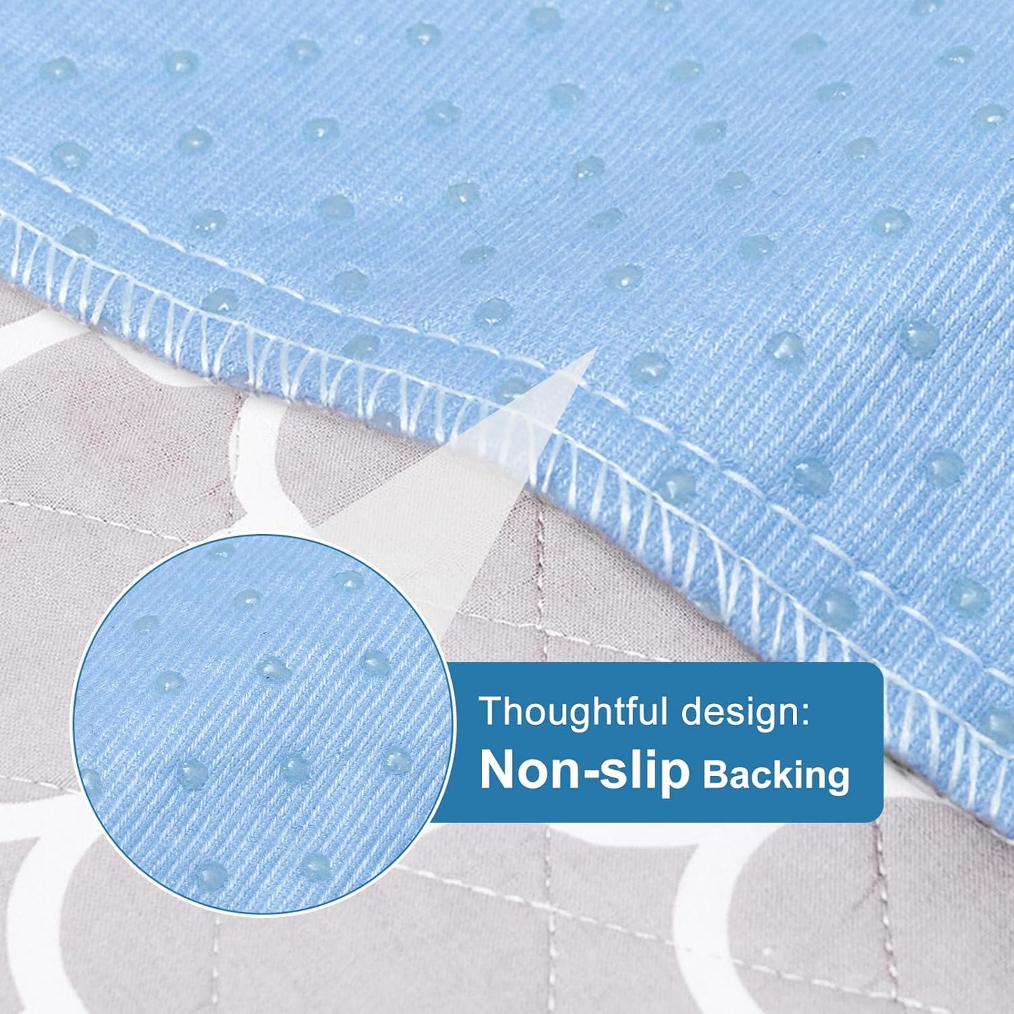 OUTCREATOR® Washable Bed Pads 21" x 22" (Pack of 2), Incontinence Mattress Protector, Anti-Slip Waterproof Underpads for Adults Kids Elderly Pets, Absorbency & Reusable Bedwetting Pads (Gray)
