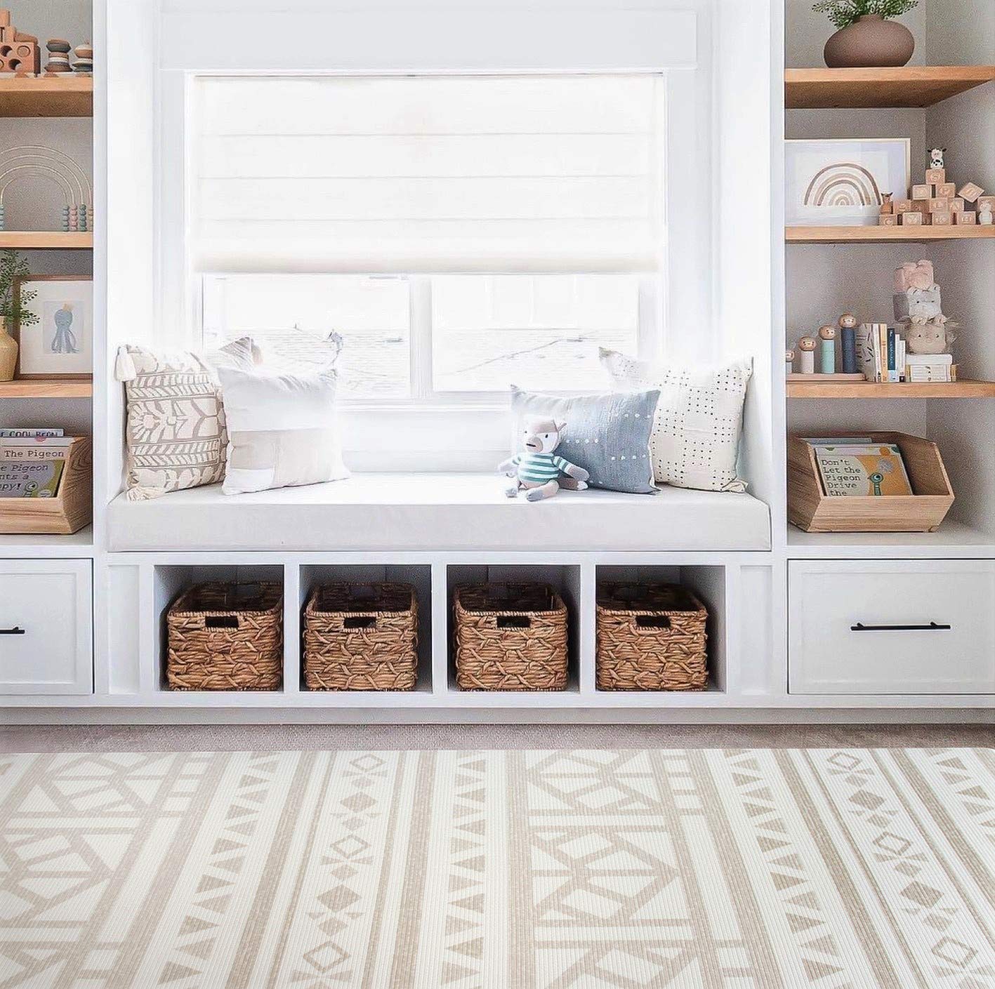 Cushmat Stylish Reversible Foam Play Mat (Large, Crystals - Black Grey) - Soft, Waterproof, Durable Play mat for Infants, Babies, Toddler, Kids & Grownup - 6.5ft x 4.5ft