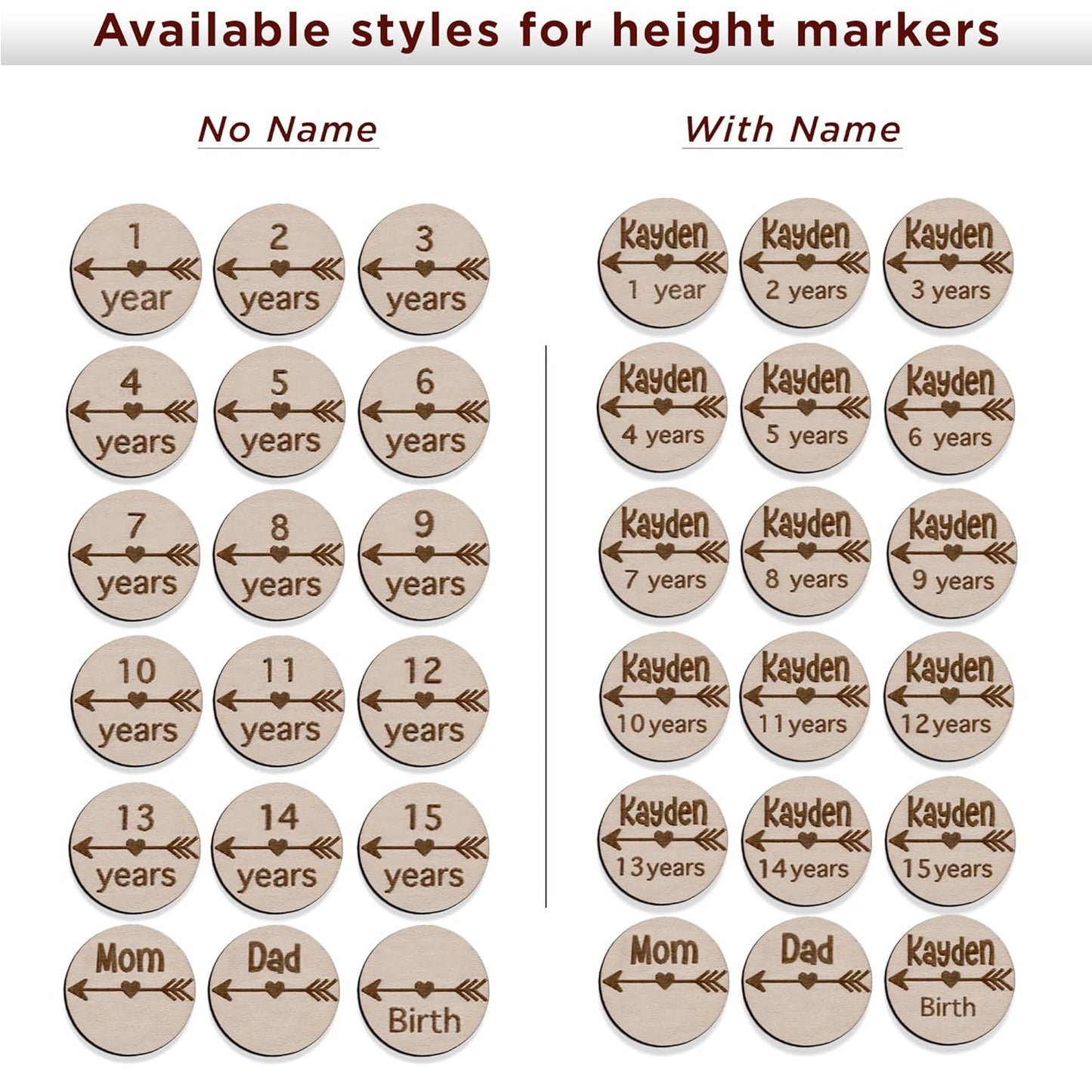 Personalized Wooden Markers for Kids Ruler Growth Chart.