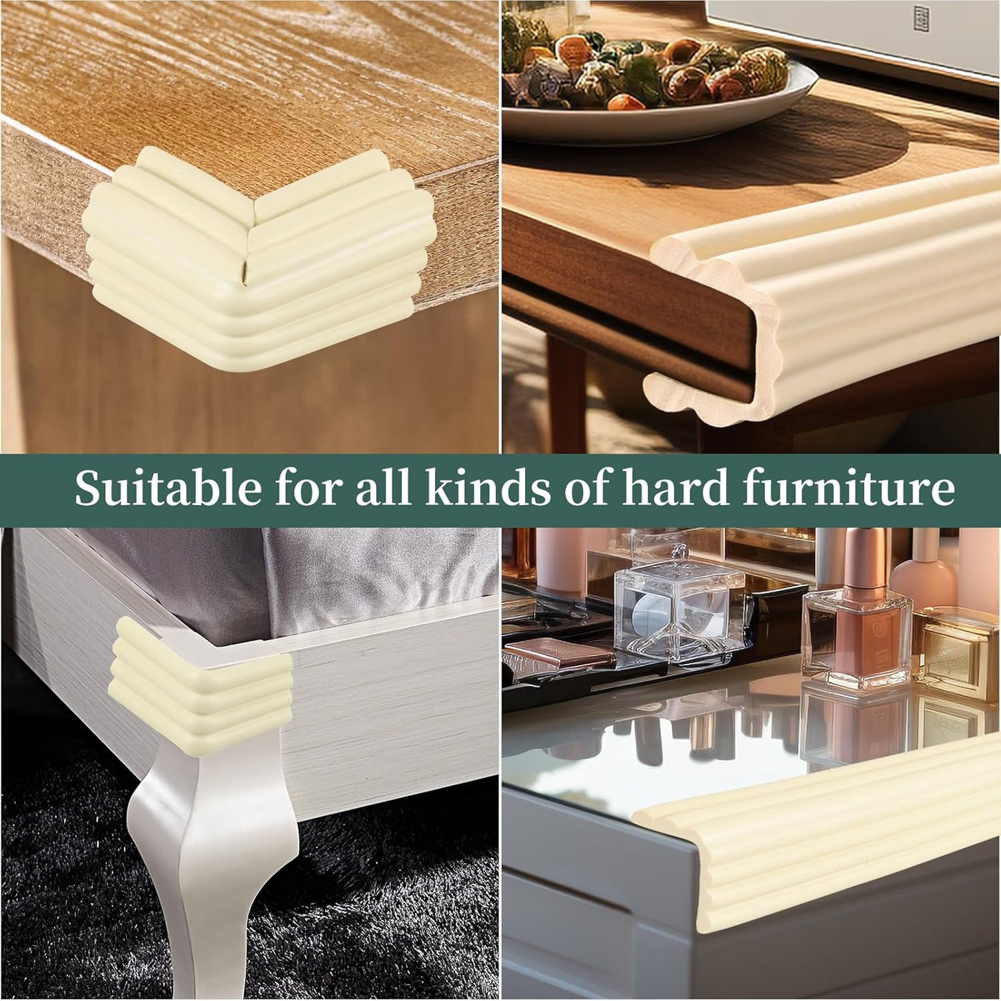 Corner Protector for Baby, Widen Edge Protector with Adhesive Backing, Baby Proofing Edge Corner Protect Self Adhesive Furniture Guard Bumper for Table, Desk, Fireplace (White, 6.6ft)