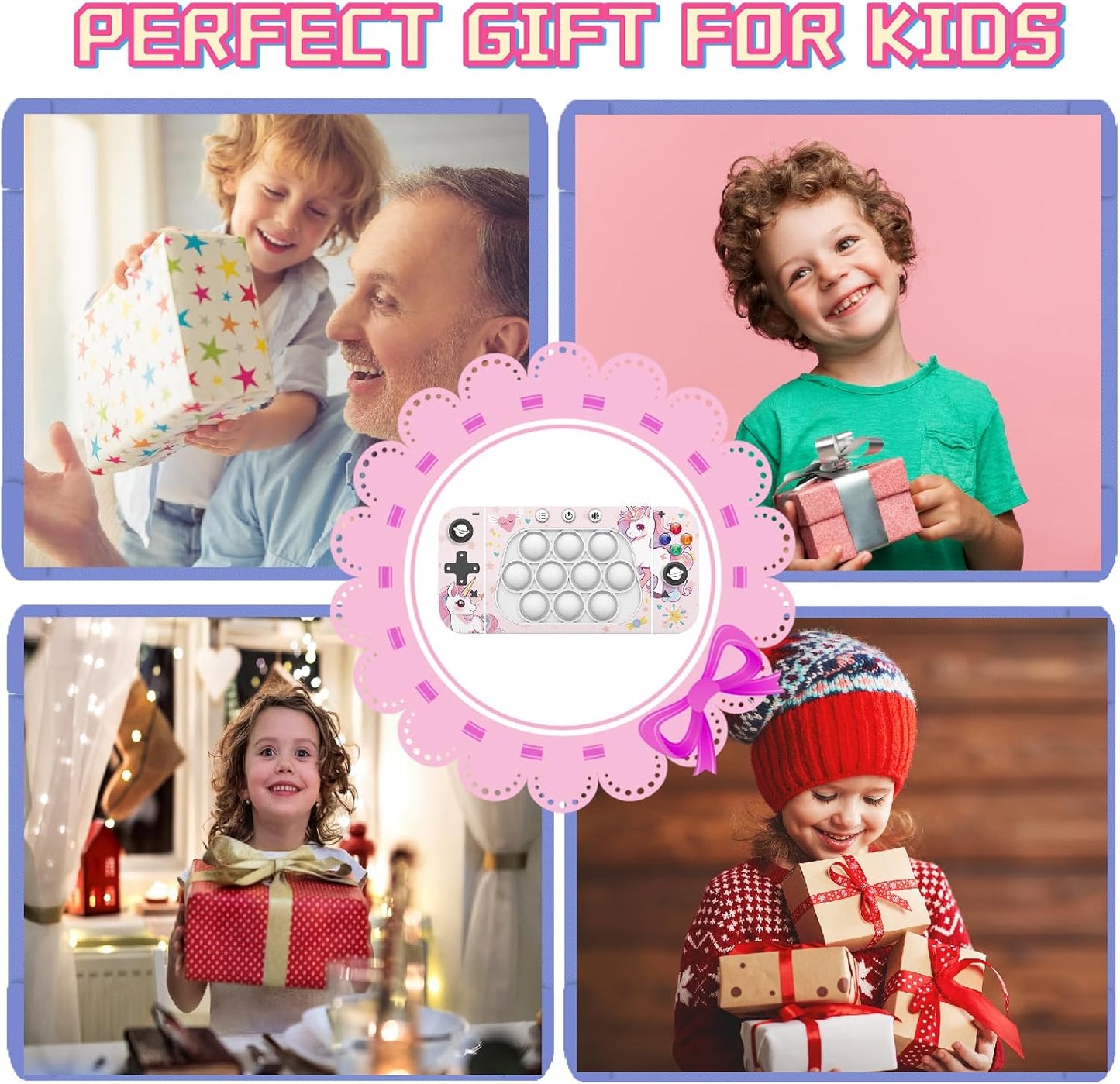 Creative Stress Relief Toys, Decompression Breakthrough Puzzle Pop Button Gopher Game Machine, Novelty Fidget Toys Party Favor Gifts for Kids Adults, Toy for 3+ Year Old (Unicorn)