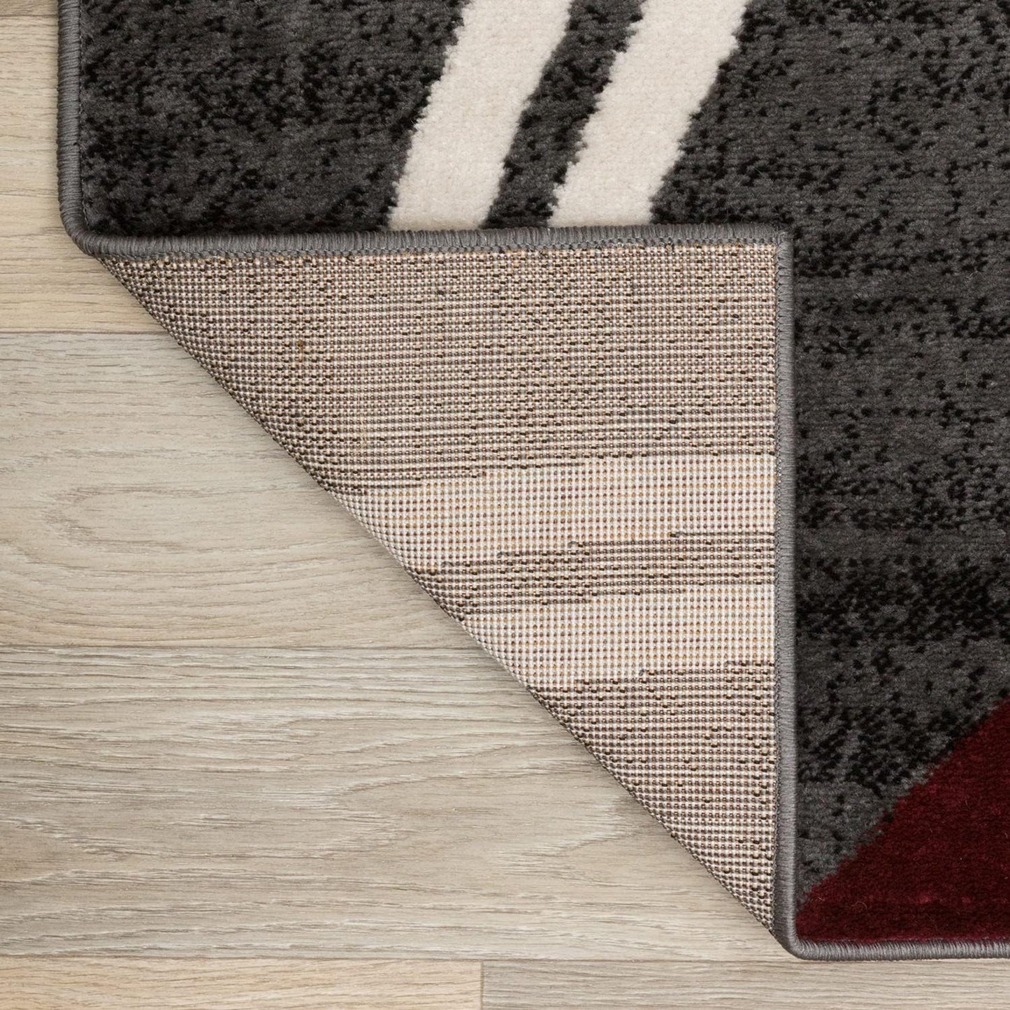 Rugshop Modern Wavy Circles Design Square Area Rug 6'6" x 6'6" Red