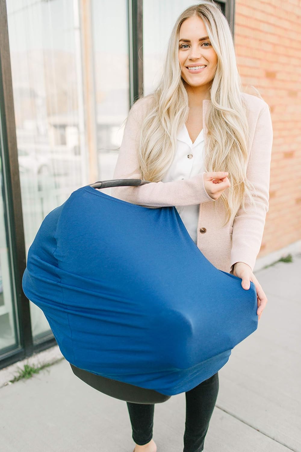 Copper Pearl Multi-Use Cover: Car Seat Covers, Nursing Cover, and Stroller Cover for Sun - Stretchy Fabric, All-Season Use, Stylish Designs, Easy Access for Moms - River