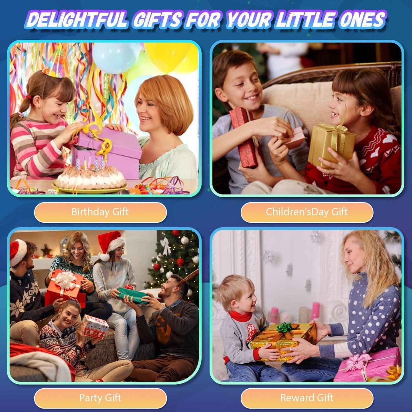 Quick Push Game for Kids 8-12,Pop Sensory Fidget Toys for Kids 6-12,Birthday Gifts for Boys and Girls (Orange)