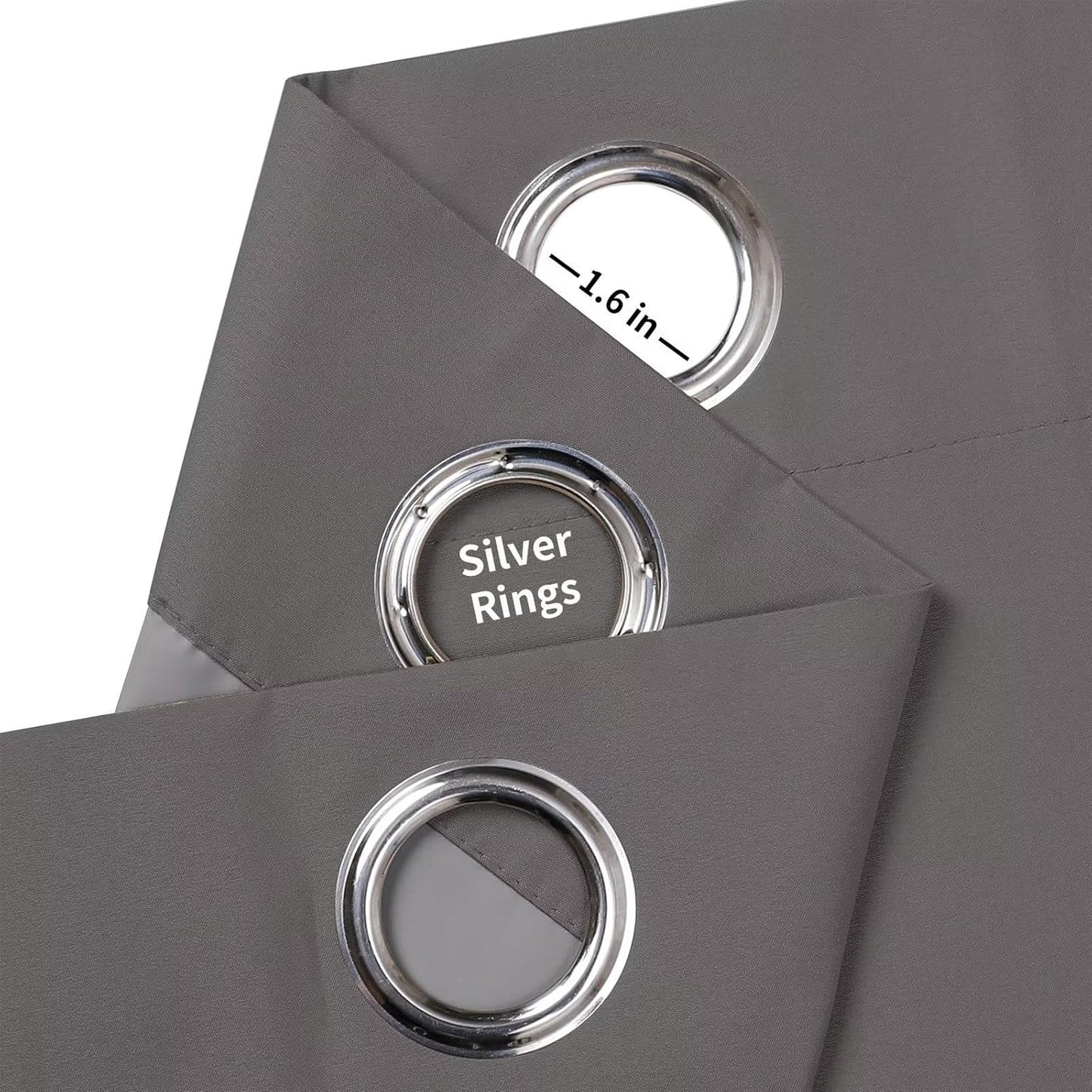 Joydeco Dark Grey Blackout Curtains 96 Inches Long for Bedroom, Room Darkening Black Curtains 96 Inches Long 2 Panels Set, Grommet Thermal Insulated 96 Inch Black Out Drapes 2 Panels for Bedroom