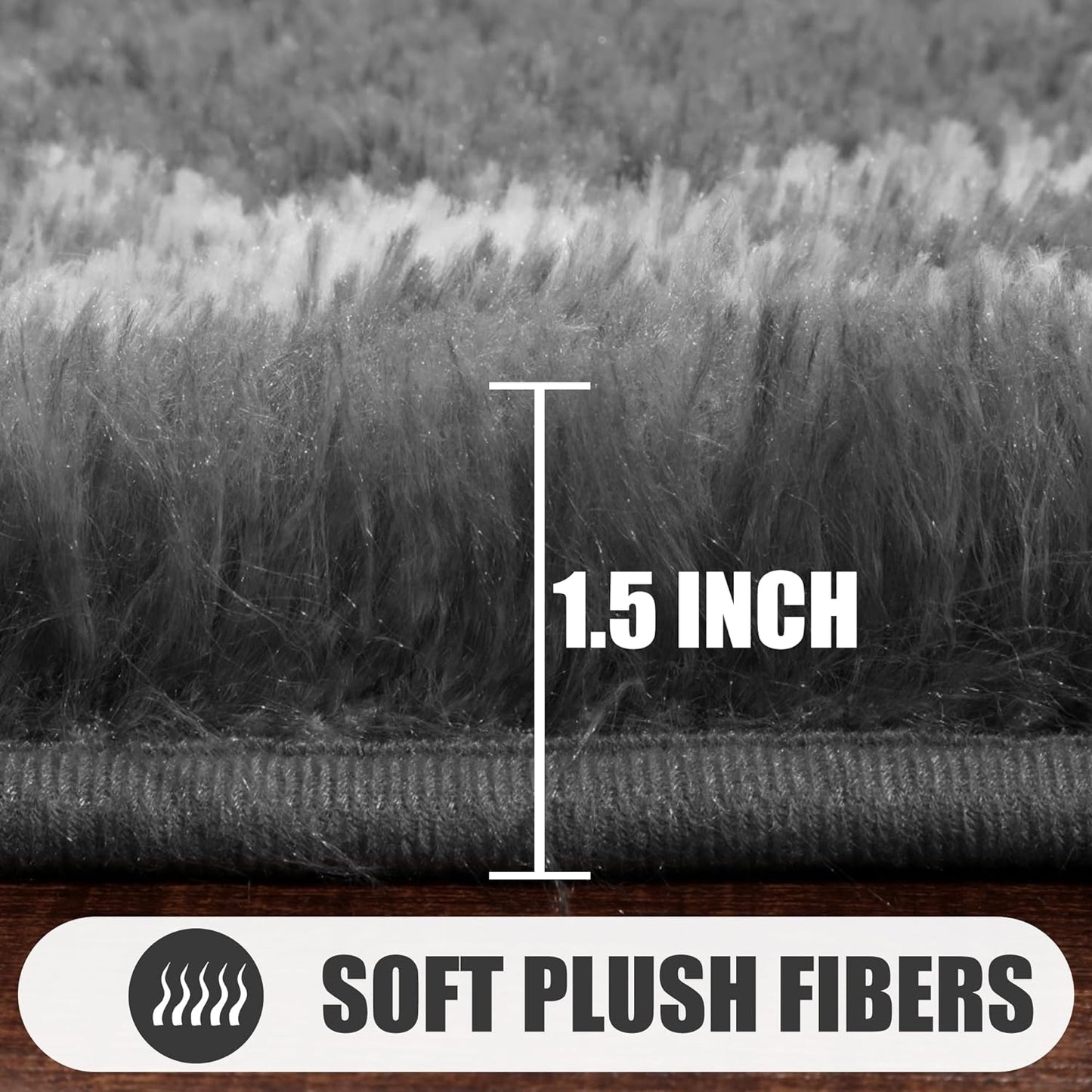 ONASAR Area Rugs for Living Room Bedroom, 5x8 Washable Fluffy Grey and White Rug, Geometric Boho Soft Plush Shaggy Fuzzy Floor Carpet for Nursery Kids Girls Boys Teen Dorm Home Decor Aesthetic