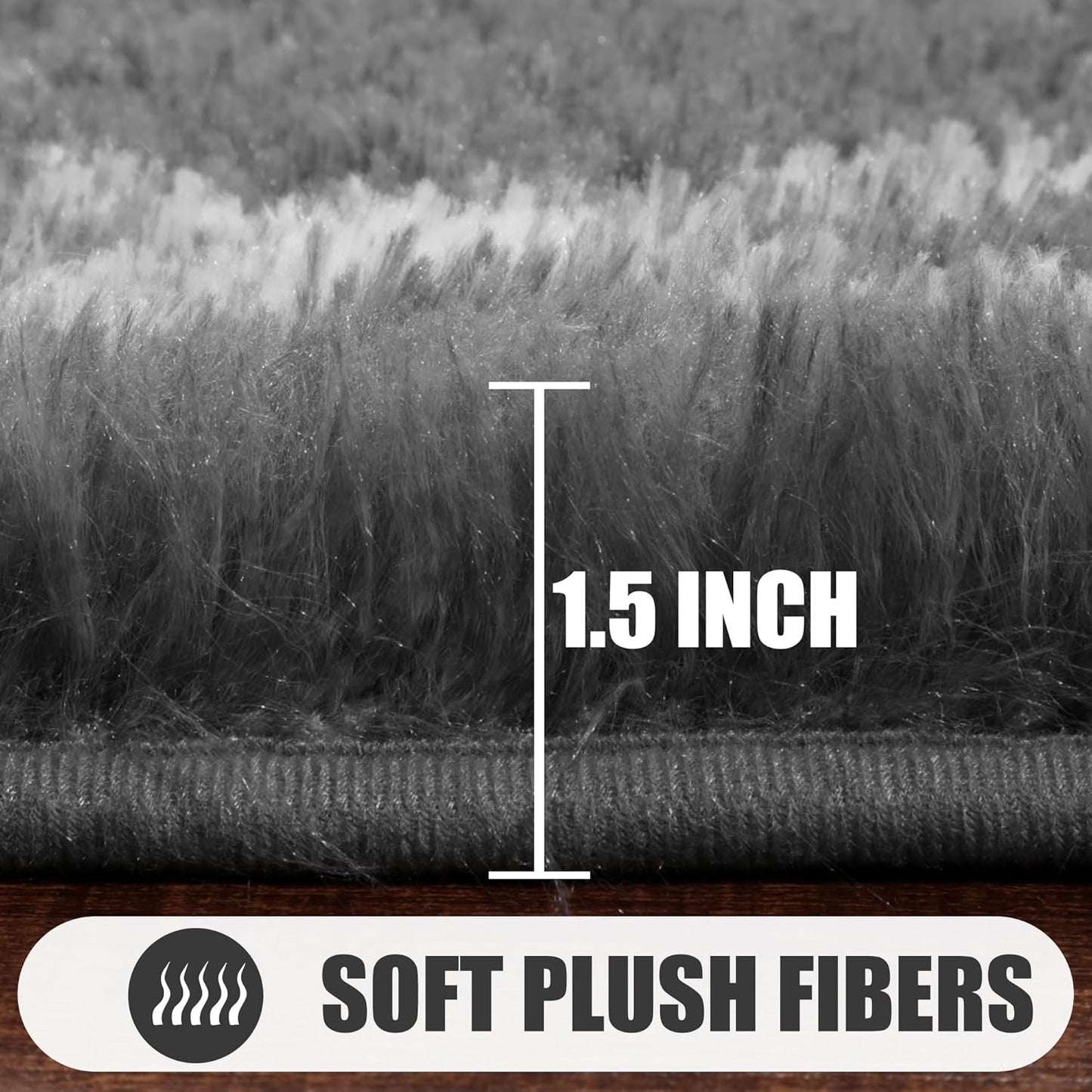 ONASAR 6x9 Area Rugs for Living Room Bedroom, Washable Large Fluffy Grey and White Throw Rug, Geometric Soft Plush Shaggy Floor Carpet for Nursery Kids Girls Boys Teen Dorm Home Decor Aesthetic